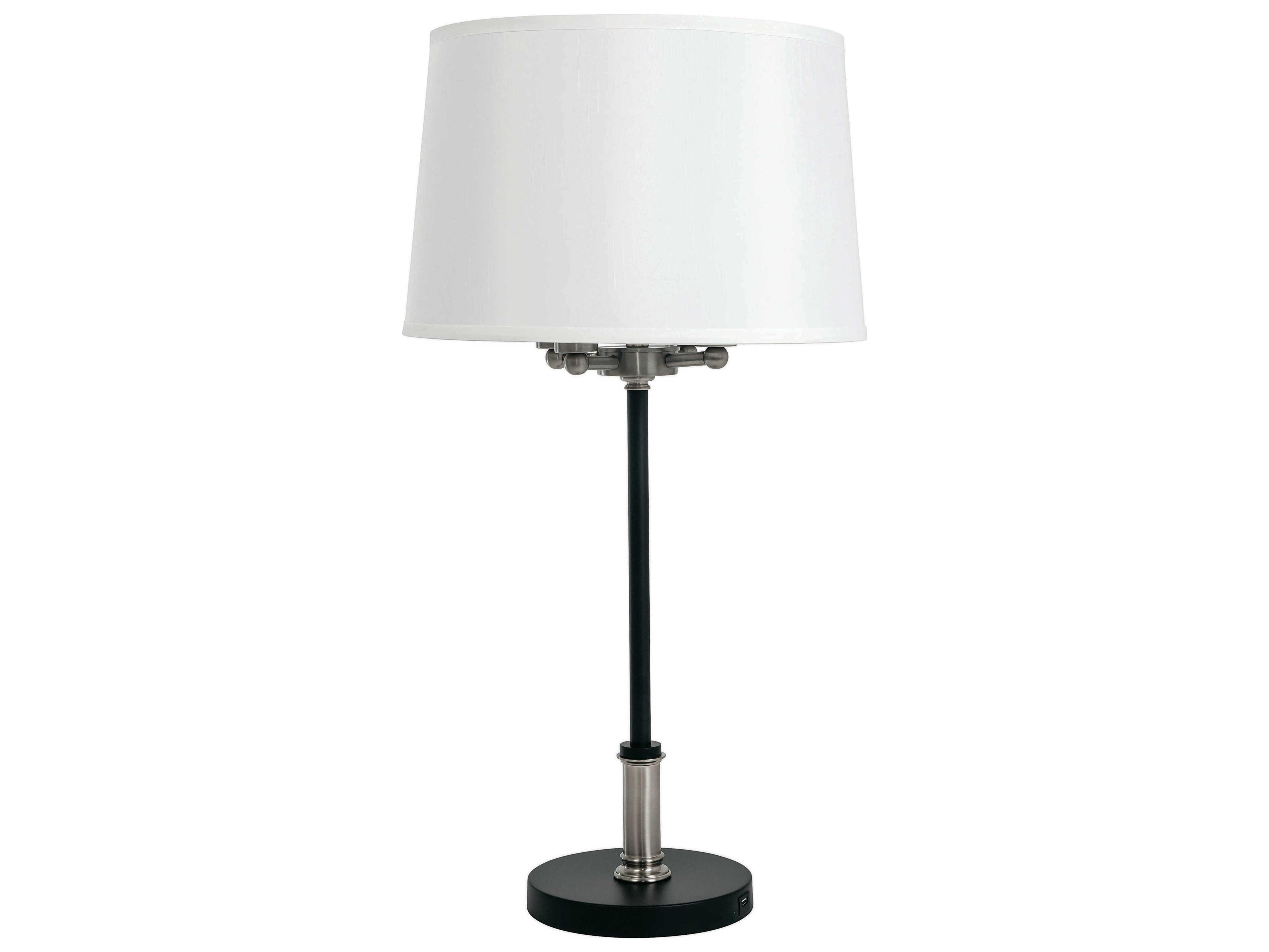 Alpine Black Satin Nickel White Buffet Lamp