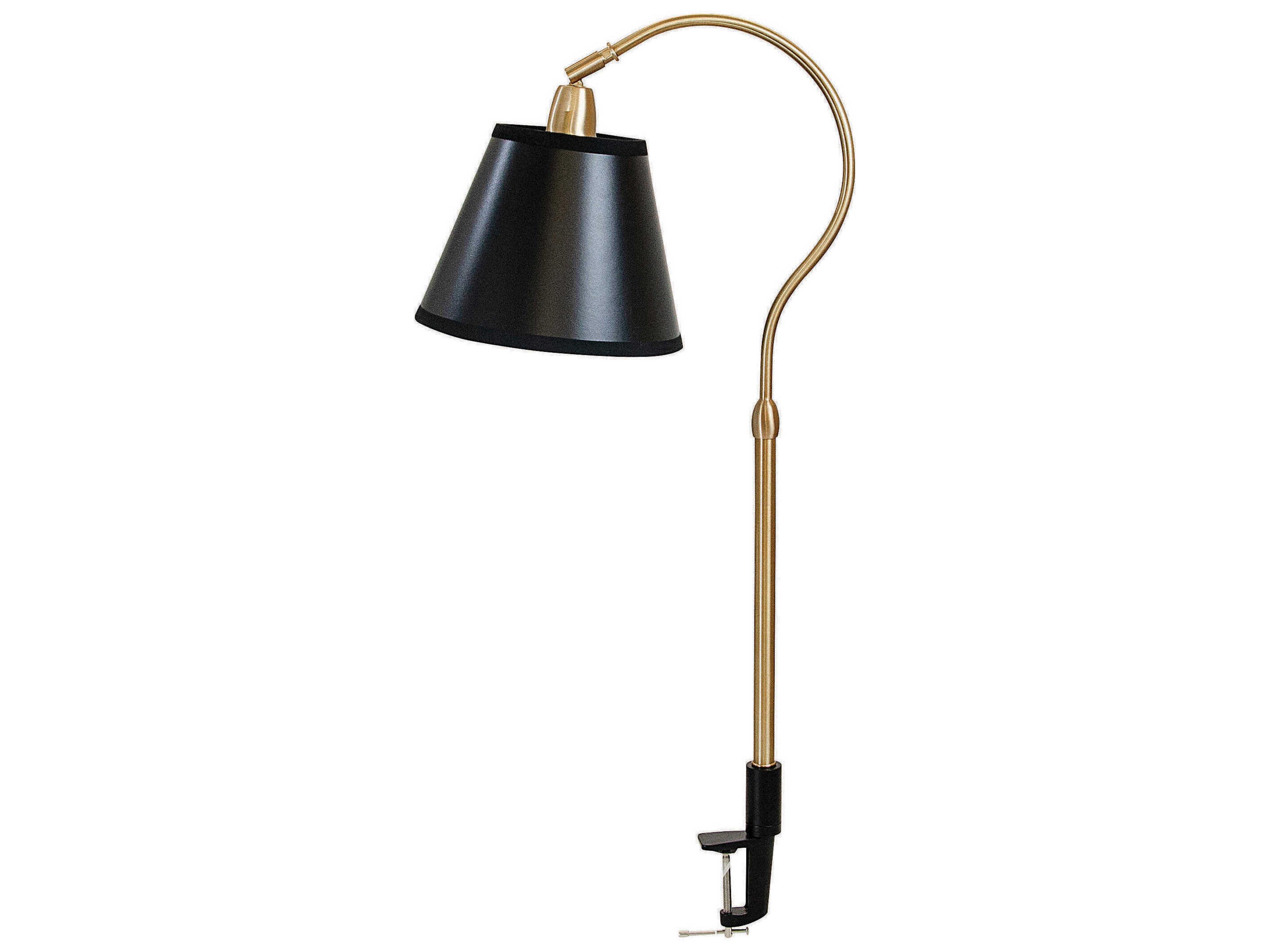 Aria Weathered Brass Black Desk Lamp
