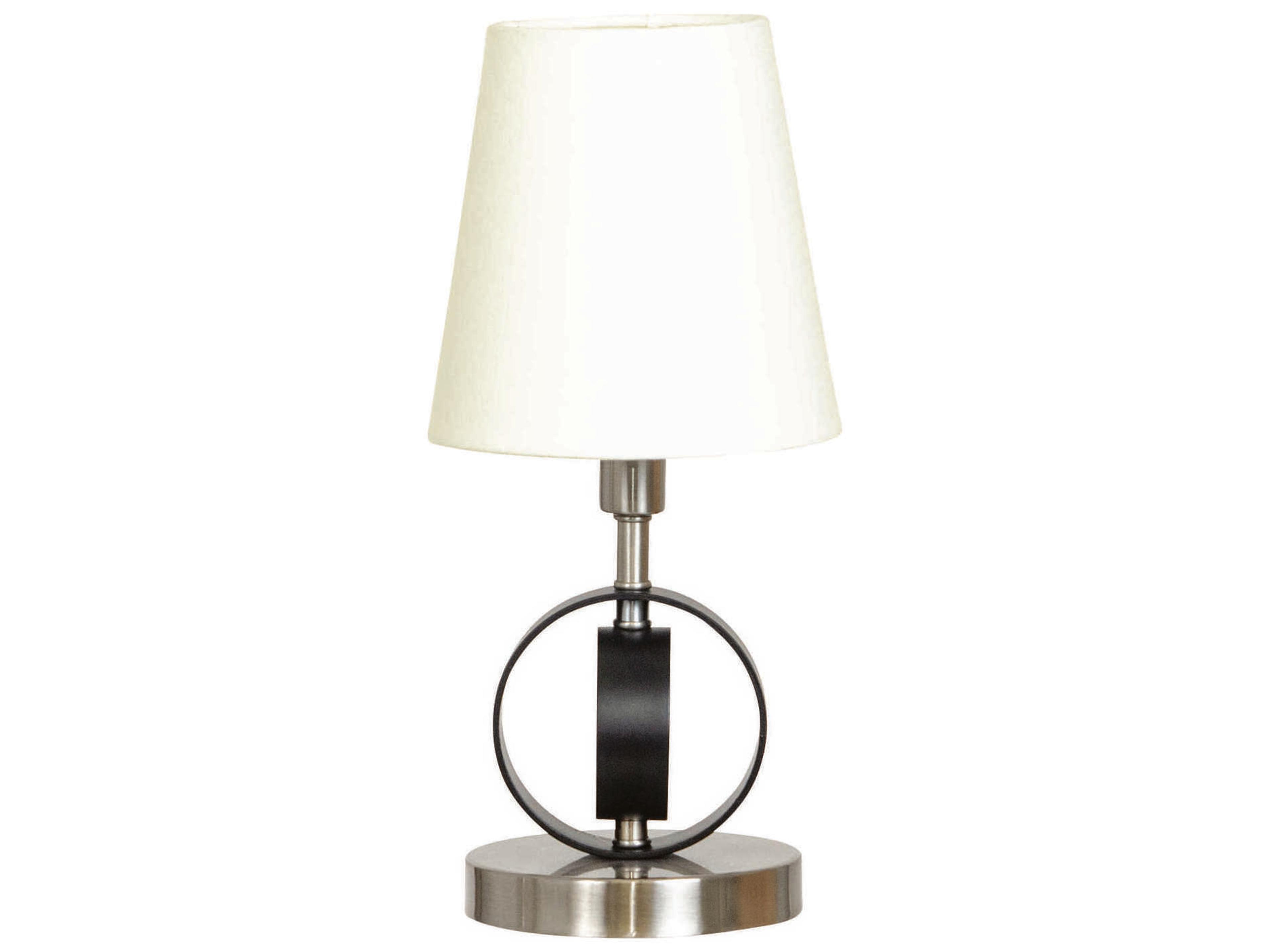 Bryson Black Satin Nickel White Table Lamp
