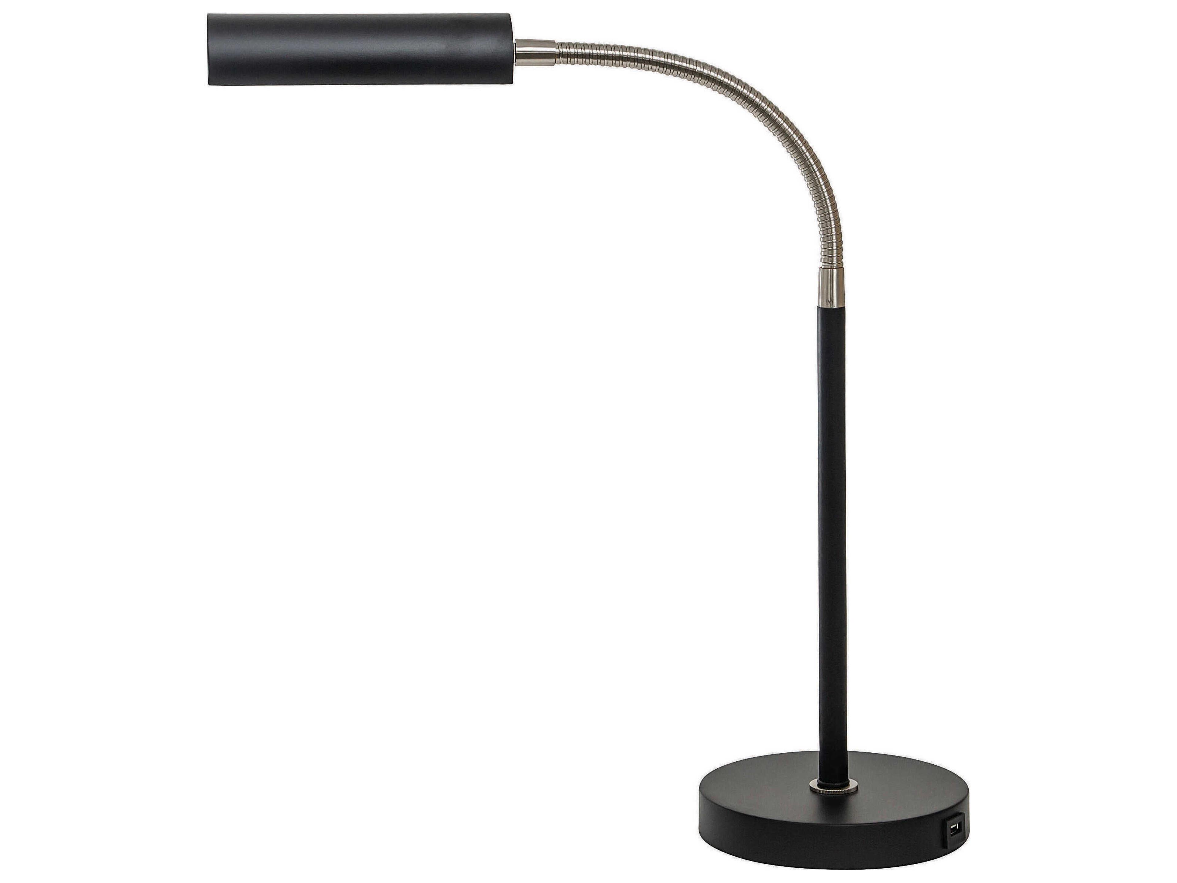 Fusion Black With Satin Nickel Accents LED Desk Lamp