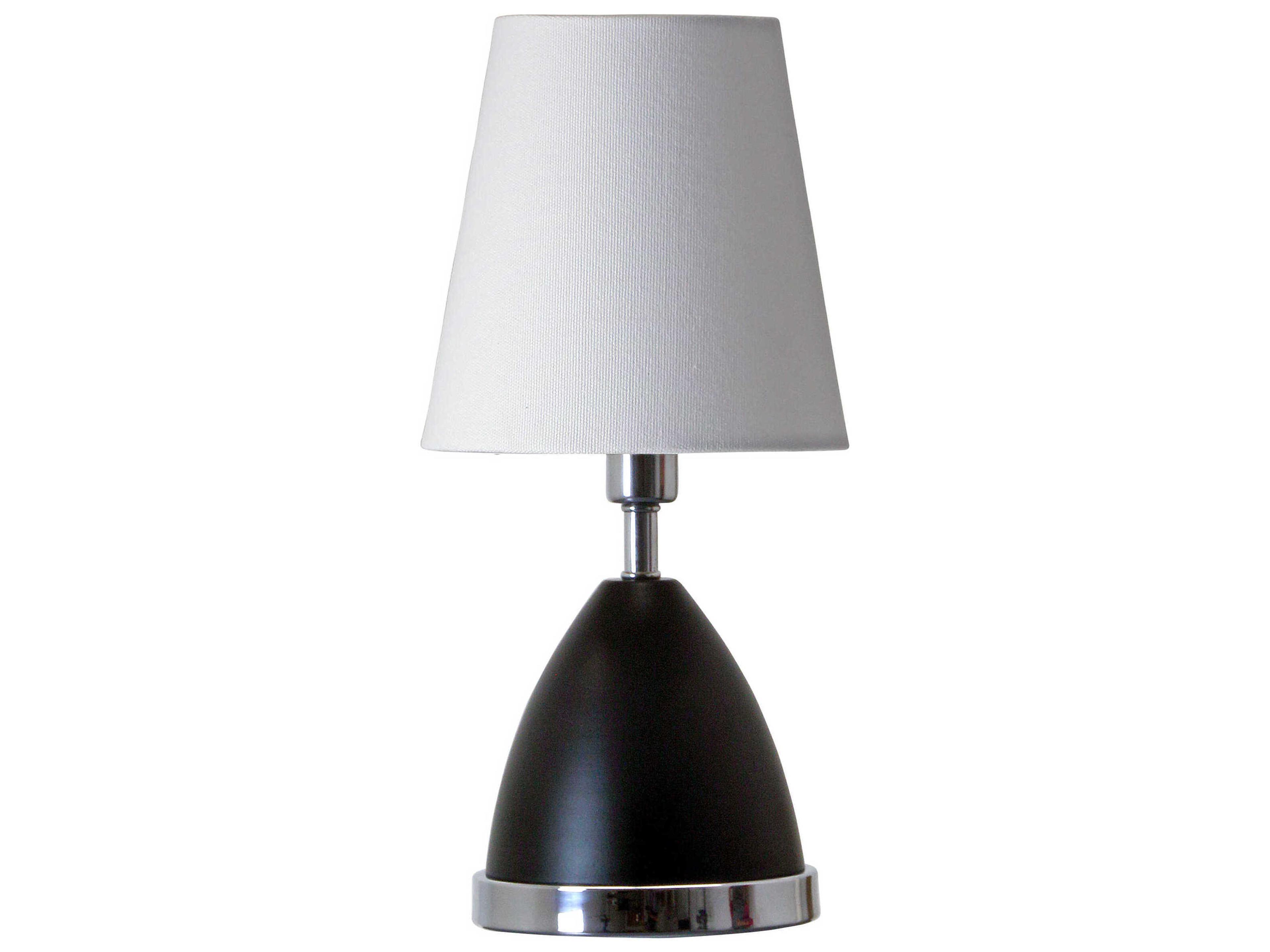 Geo Parabola Mini Accent Black Matte With Chrome Accents Table Lamp