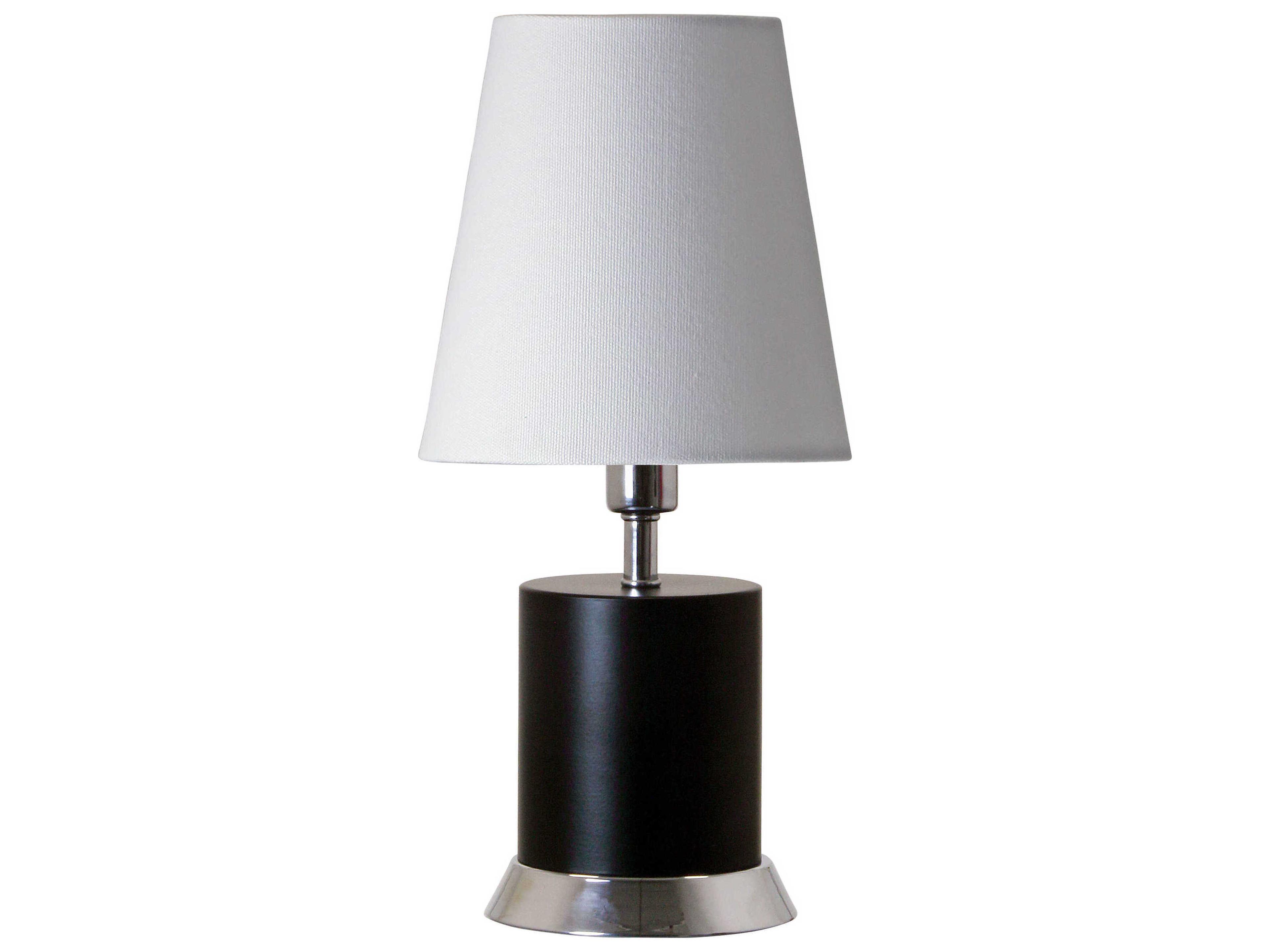 Geo Cylinder Mini Accent Black Matte With Chrome Accents Table Lamp