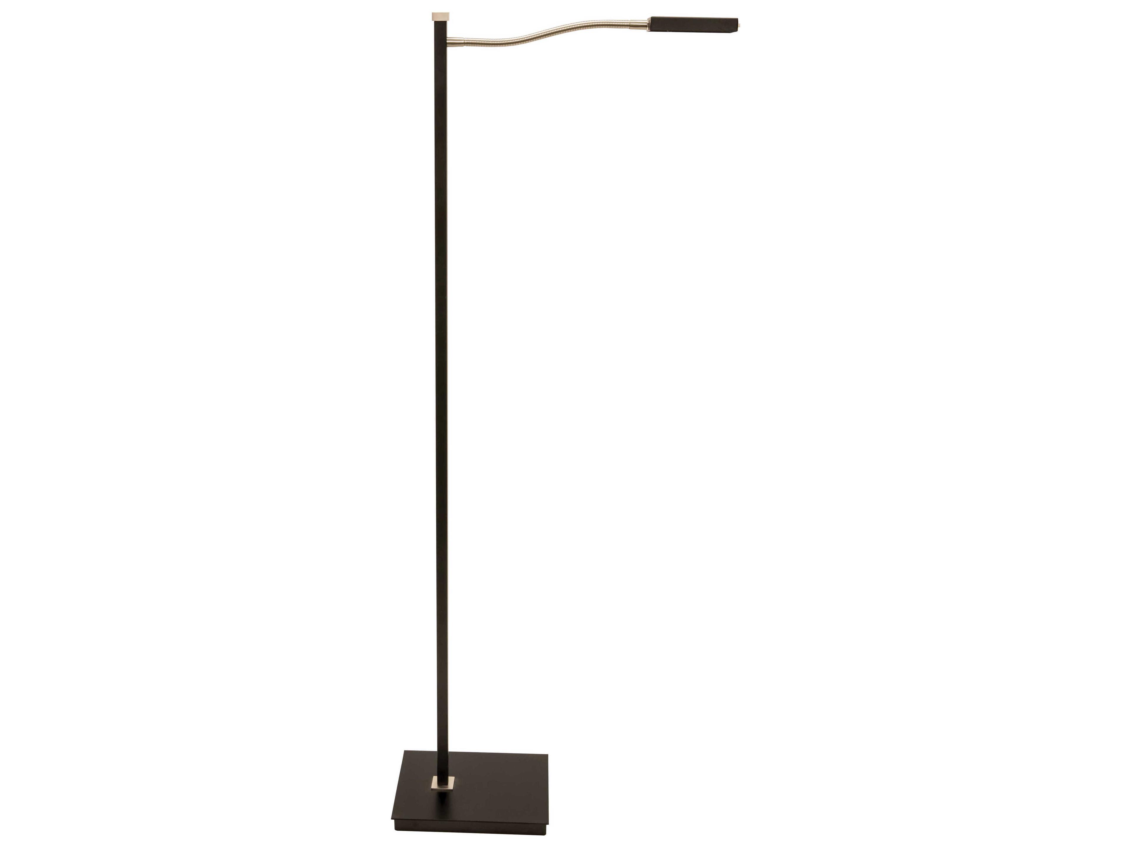 Lewis Black With Satin Nickel LED Floor Lamp