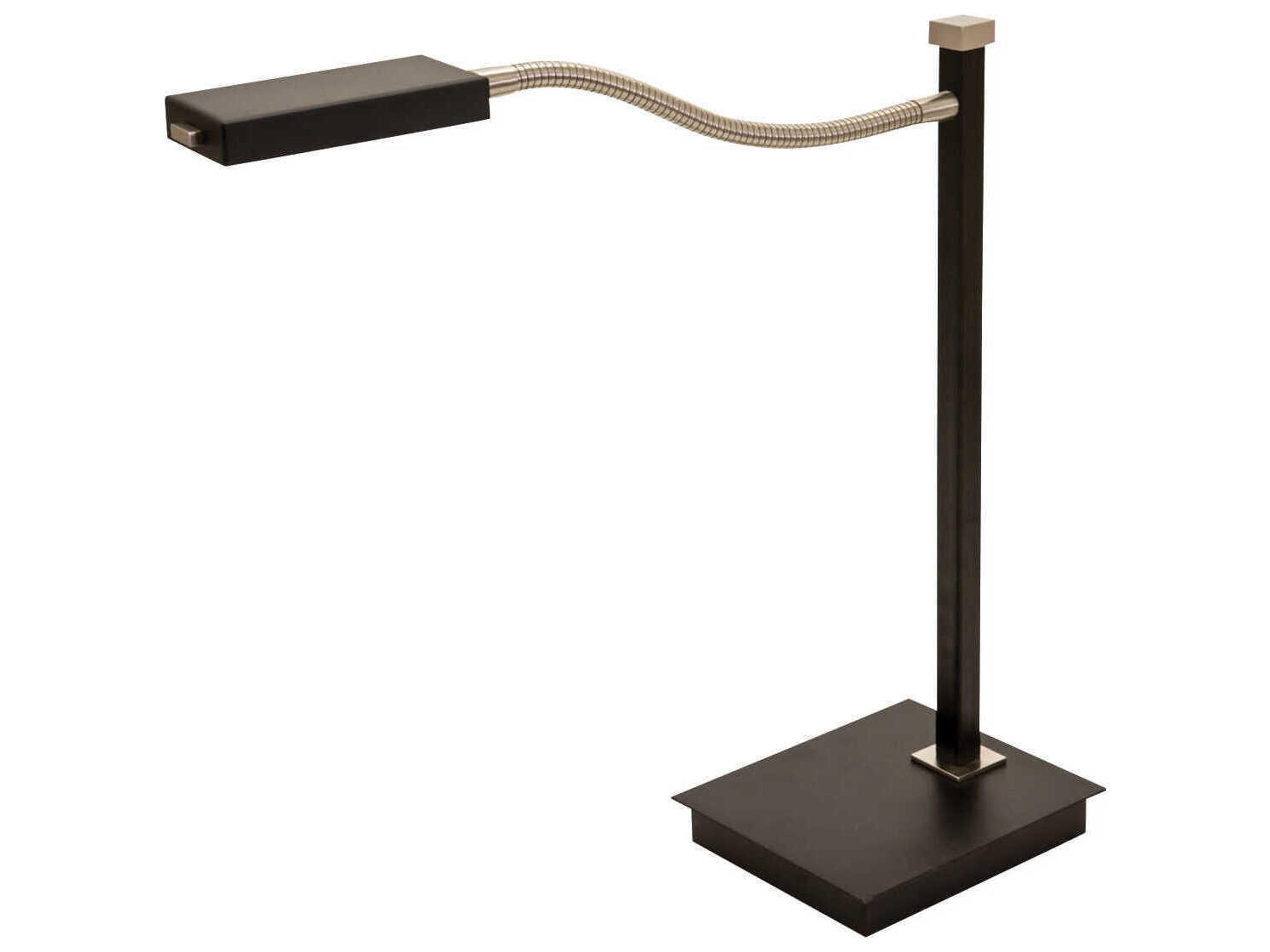 Lewis Black With Satin Nickel LED Desk Lamp
