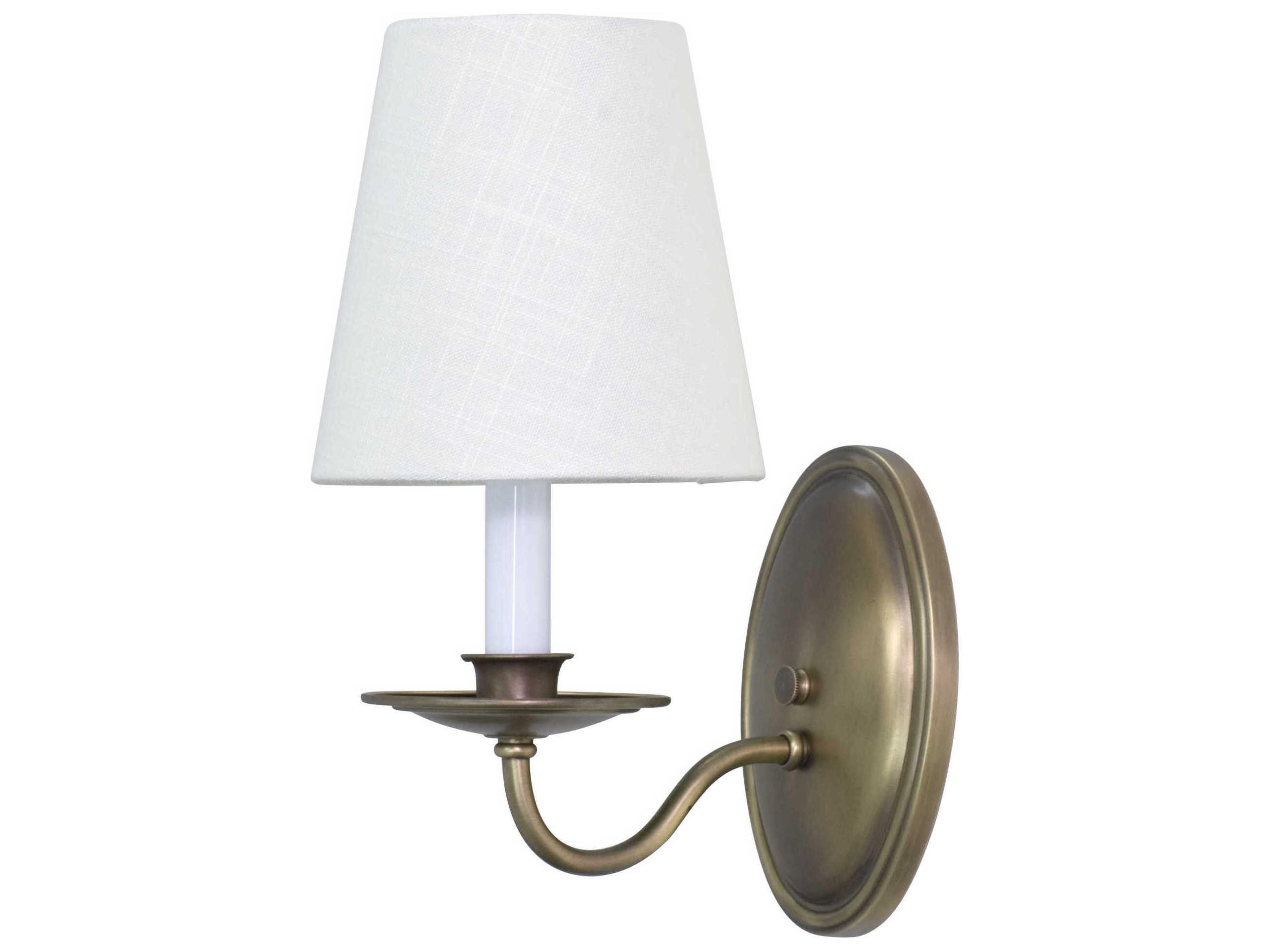 House of Troy Lake Shore 1-Light Antique Brass Off White Wall Sconce