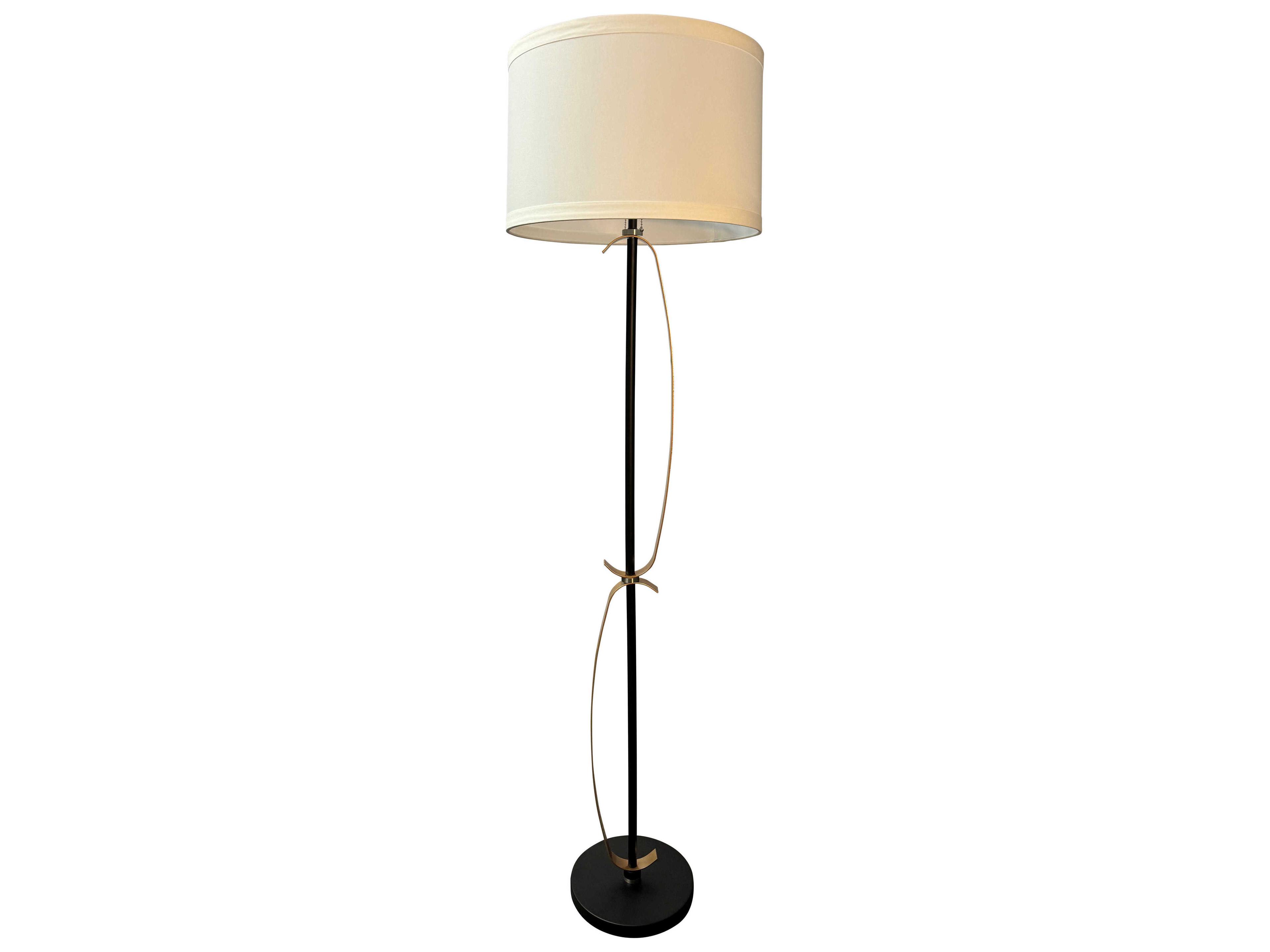 House of Troy Lyndon Off White Linen Hardback Floor Lamp
