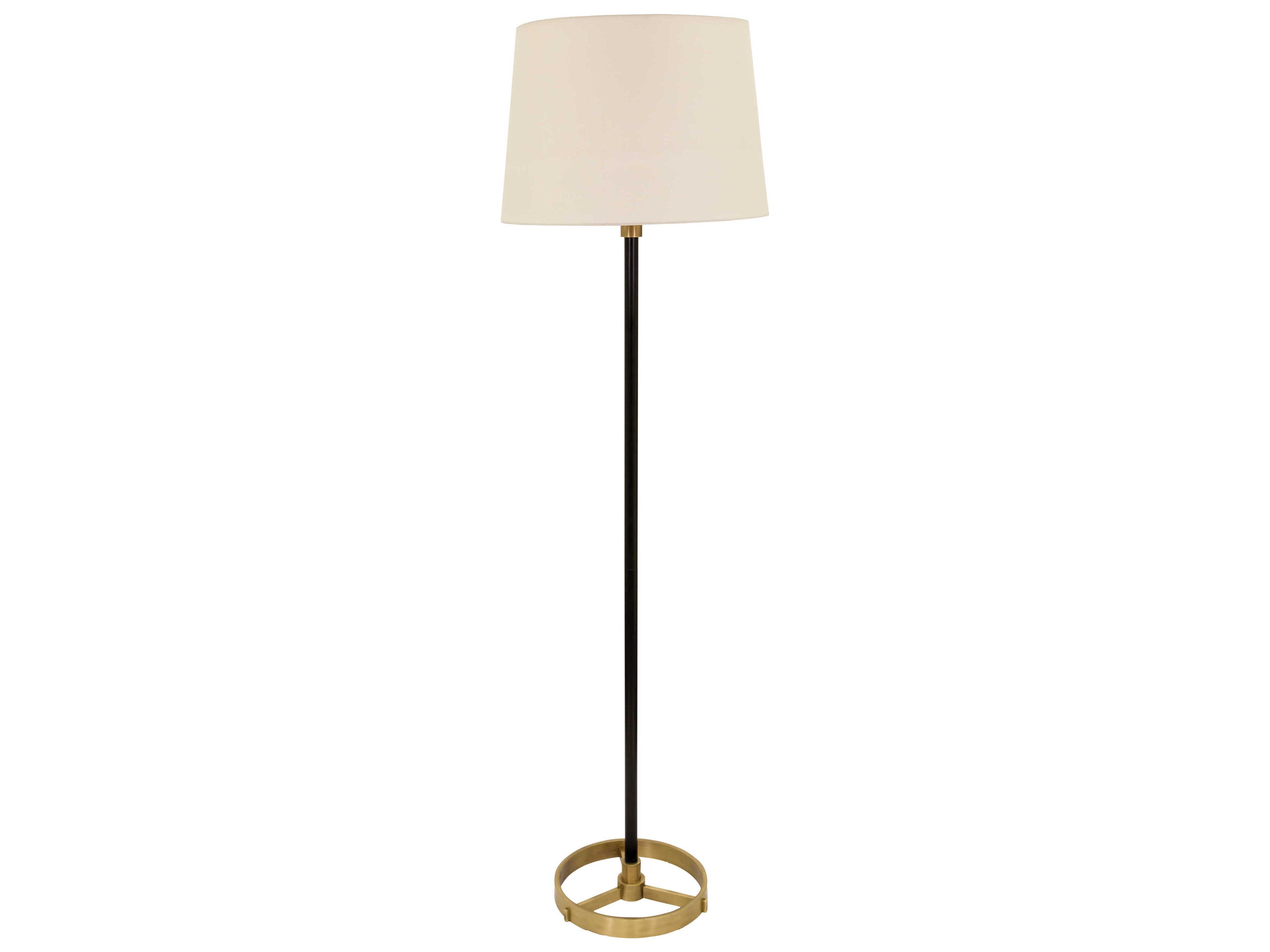 Morgan Black With Antique Brass Floor Lamp