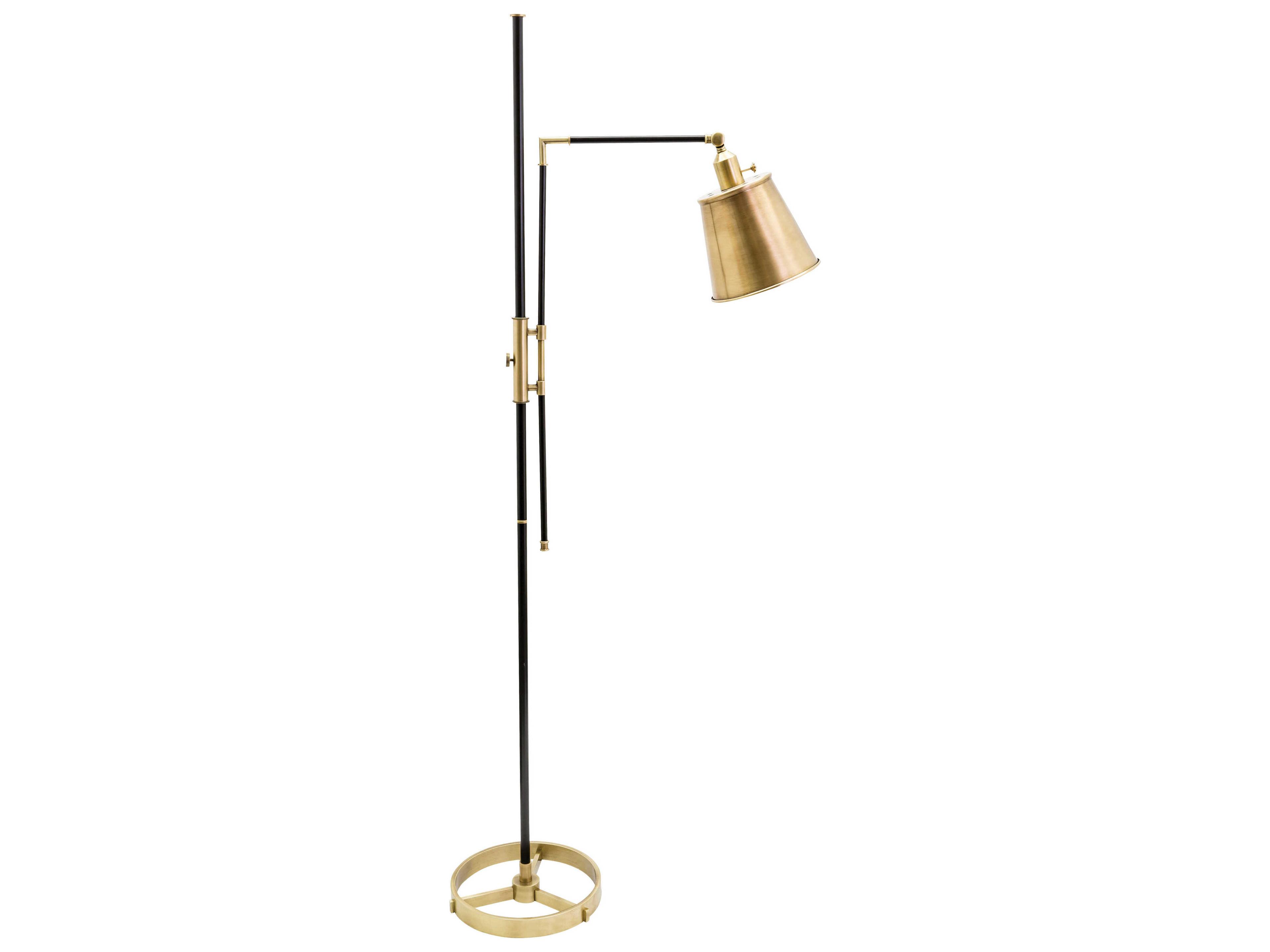 Morgan Black With Antique Brass Floor Lamp