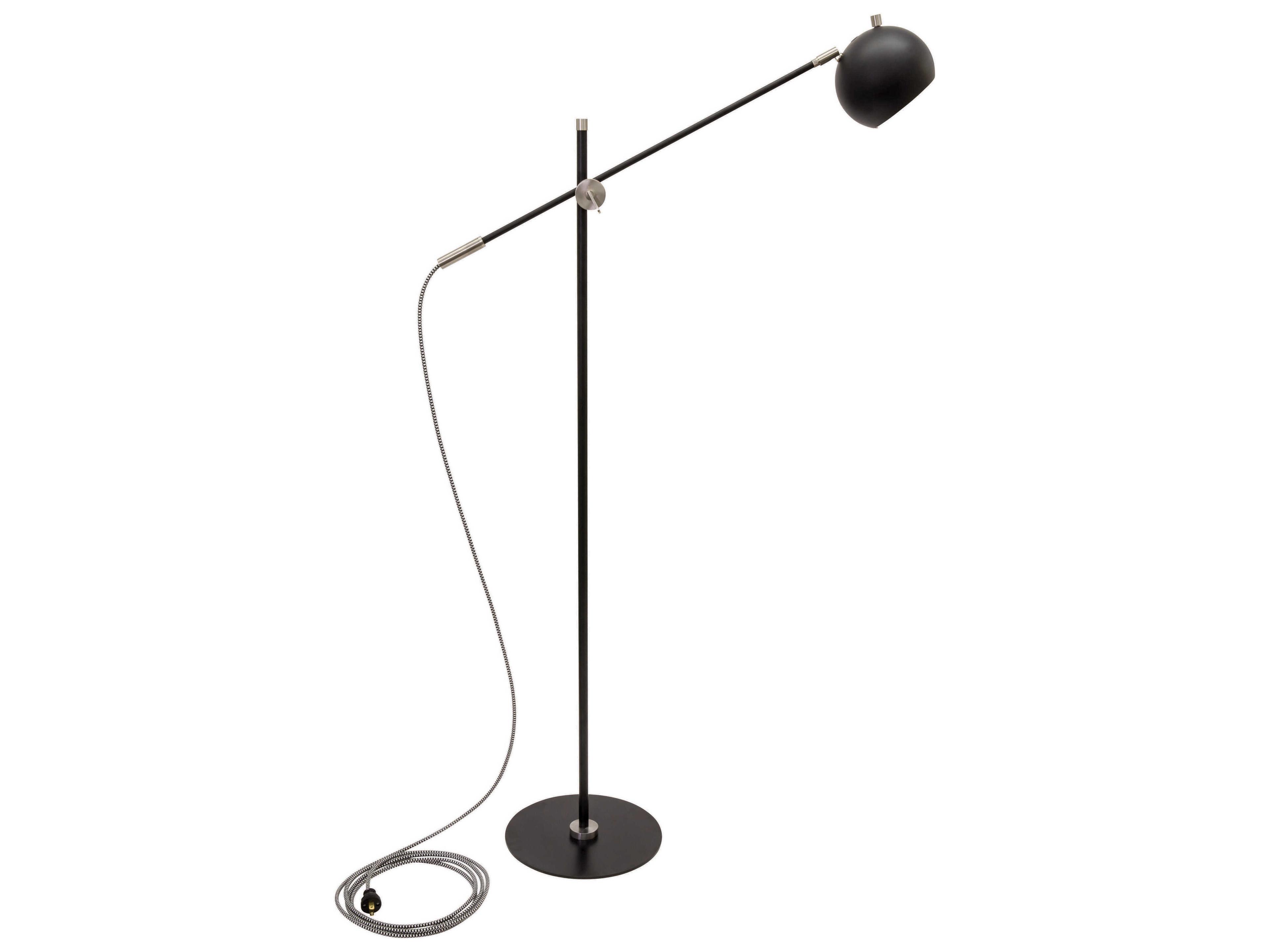 Orwell Black With Satin Nickel Accents LED Floor Lamp