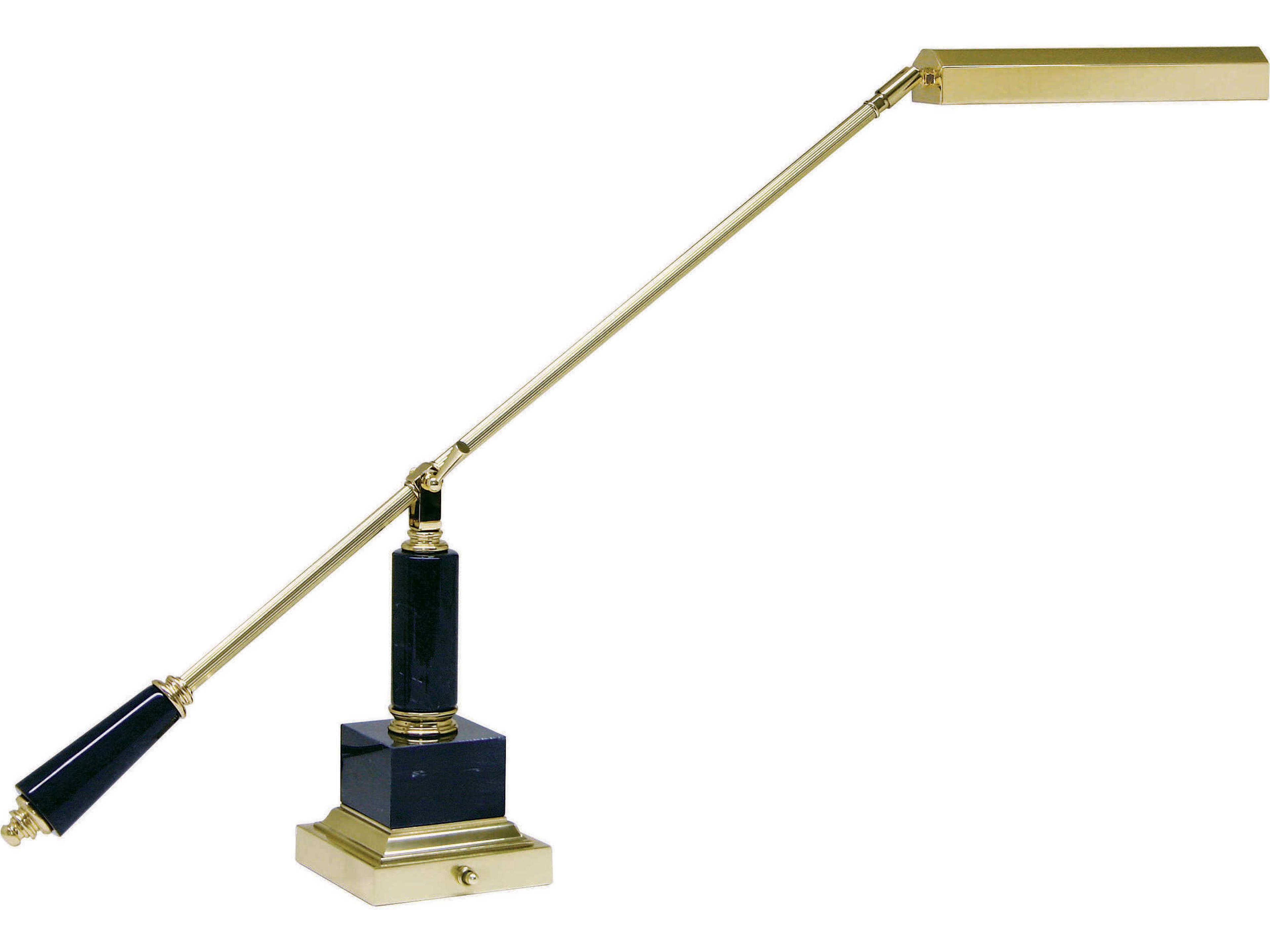 Grand Polished Brass Black Desk Lamp