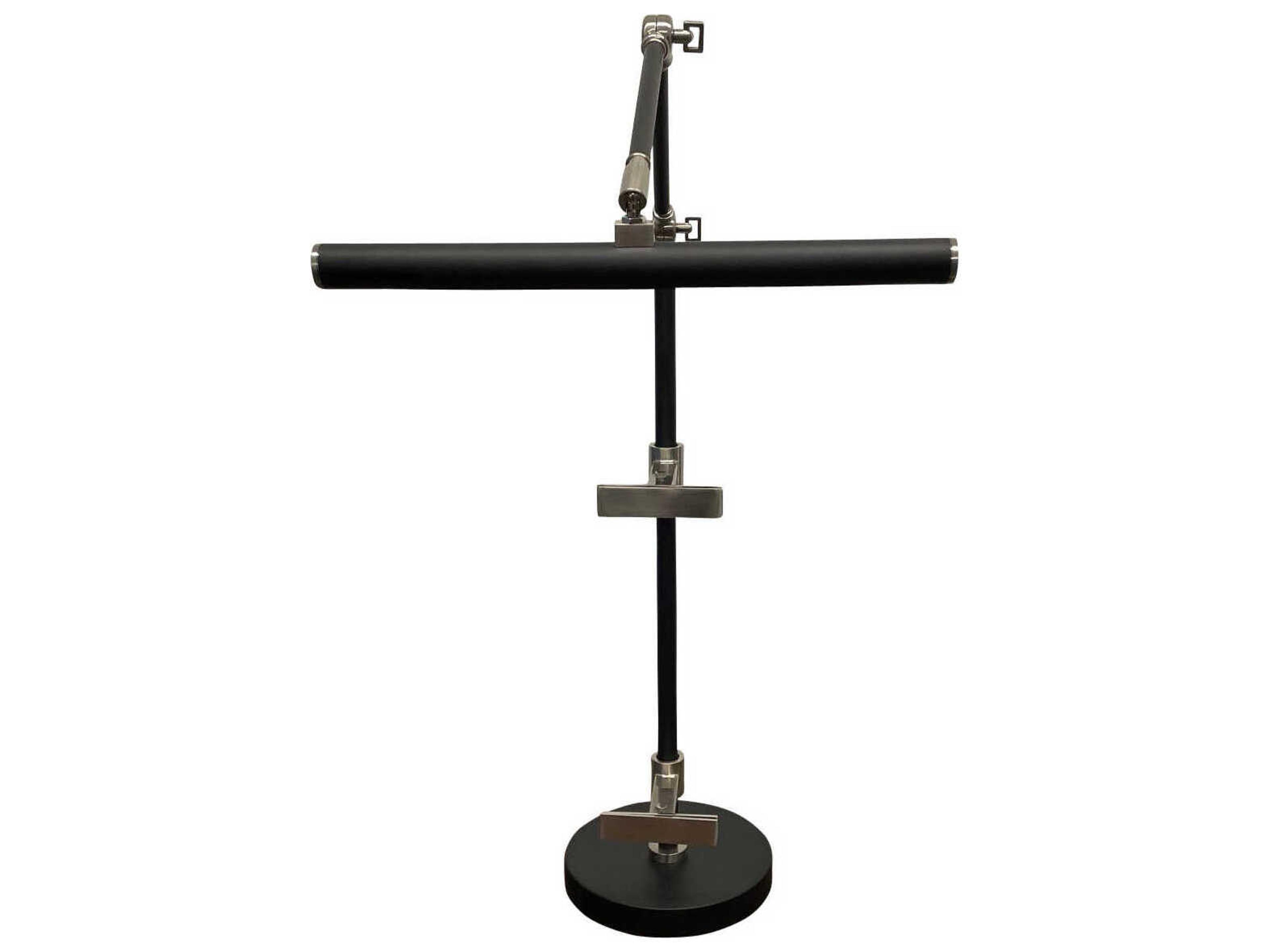 River North Black Satin Nickel Desk Lamp