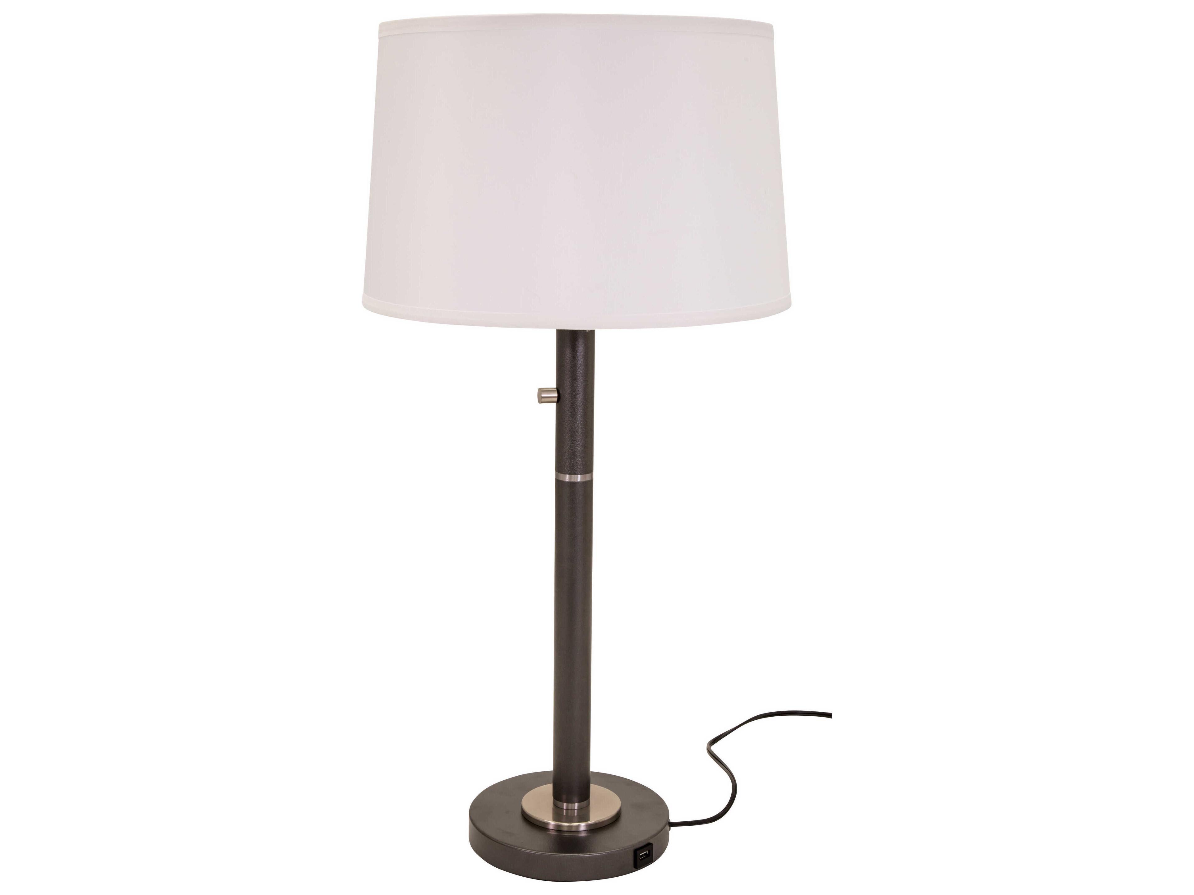 House Of Troy Rupert Black With Satin Nickel Accents Buffet Lamp