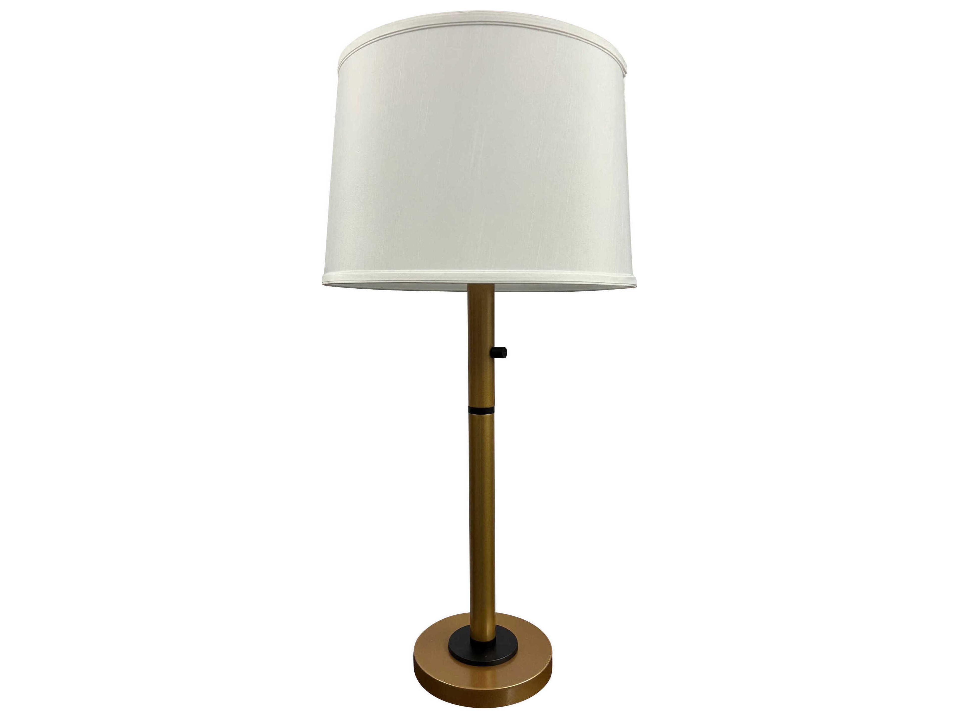 Rupert Heritage Gold Black White Linen Hardback Buffet Lamp