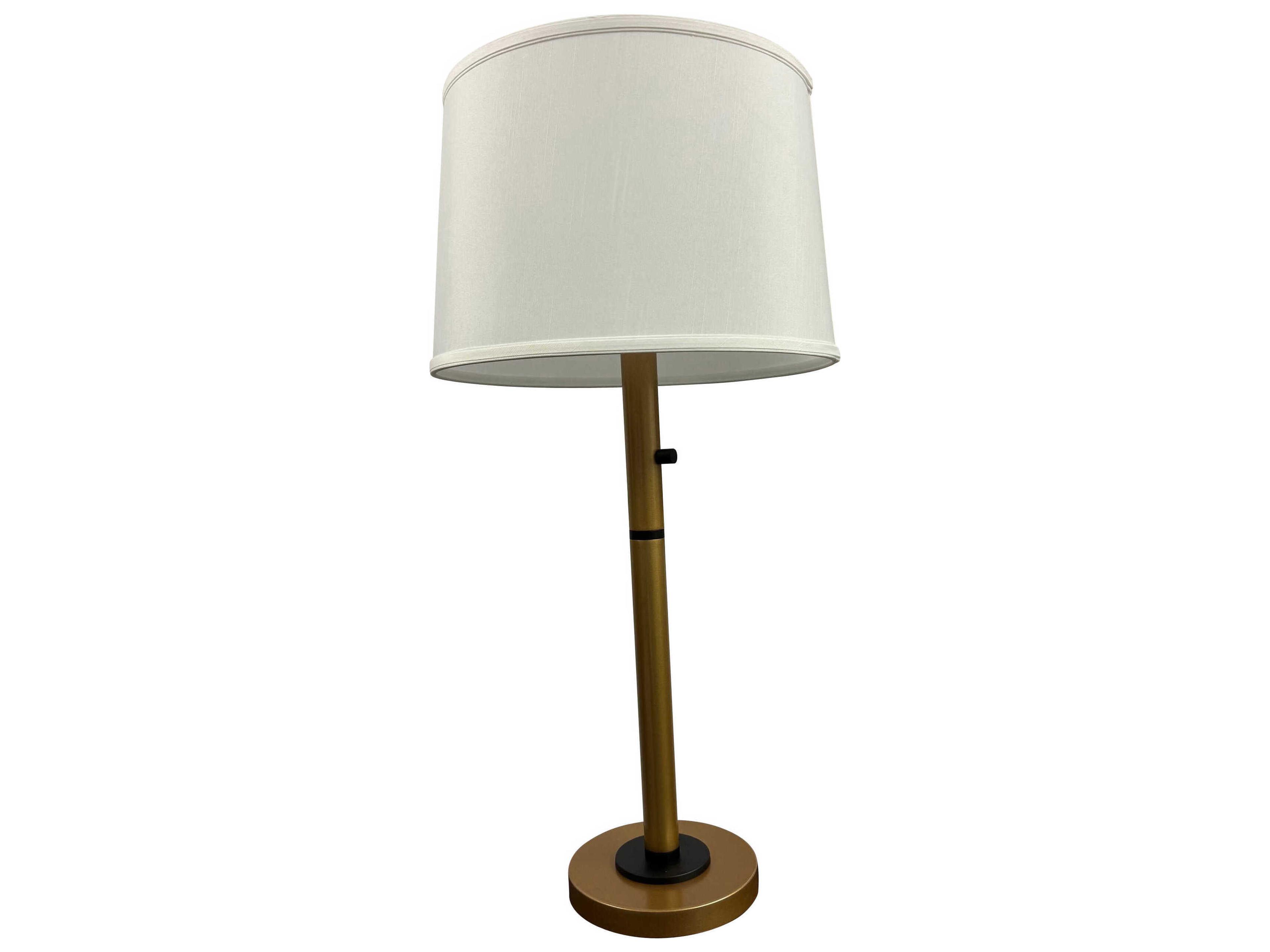 House of Troy Rupert Heritage Gold Black White Linen Hardback Buffet Lamp