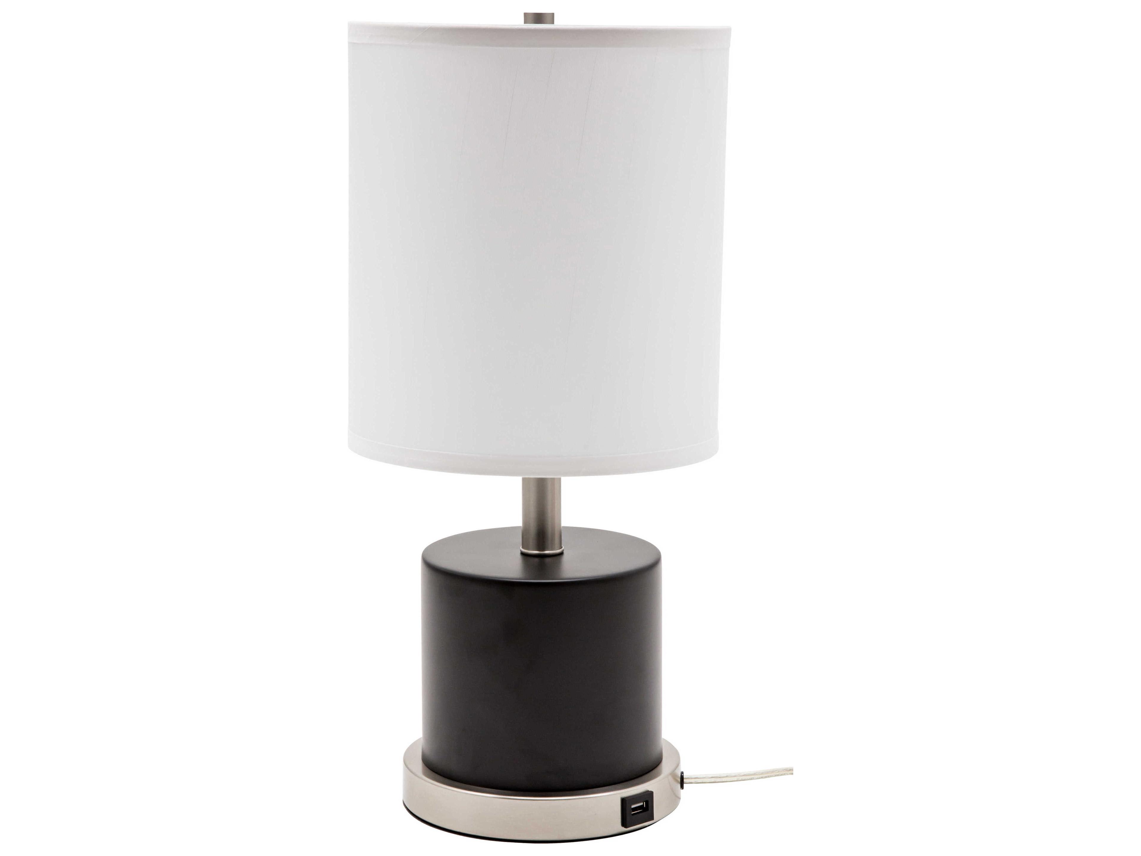 House Of Troy Rupert Black With Satin Nickel Accents Table Lamp