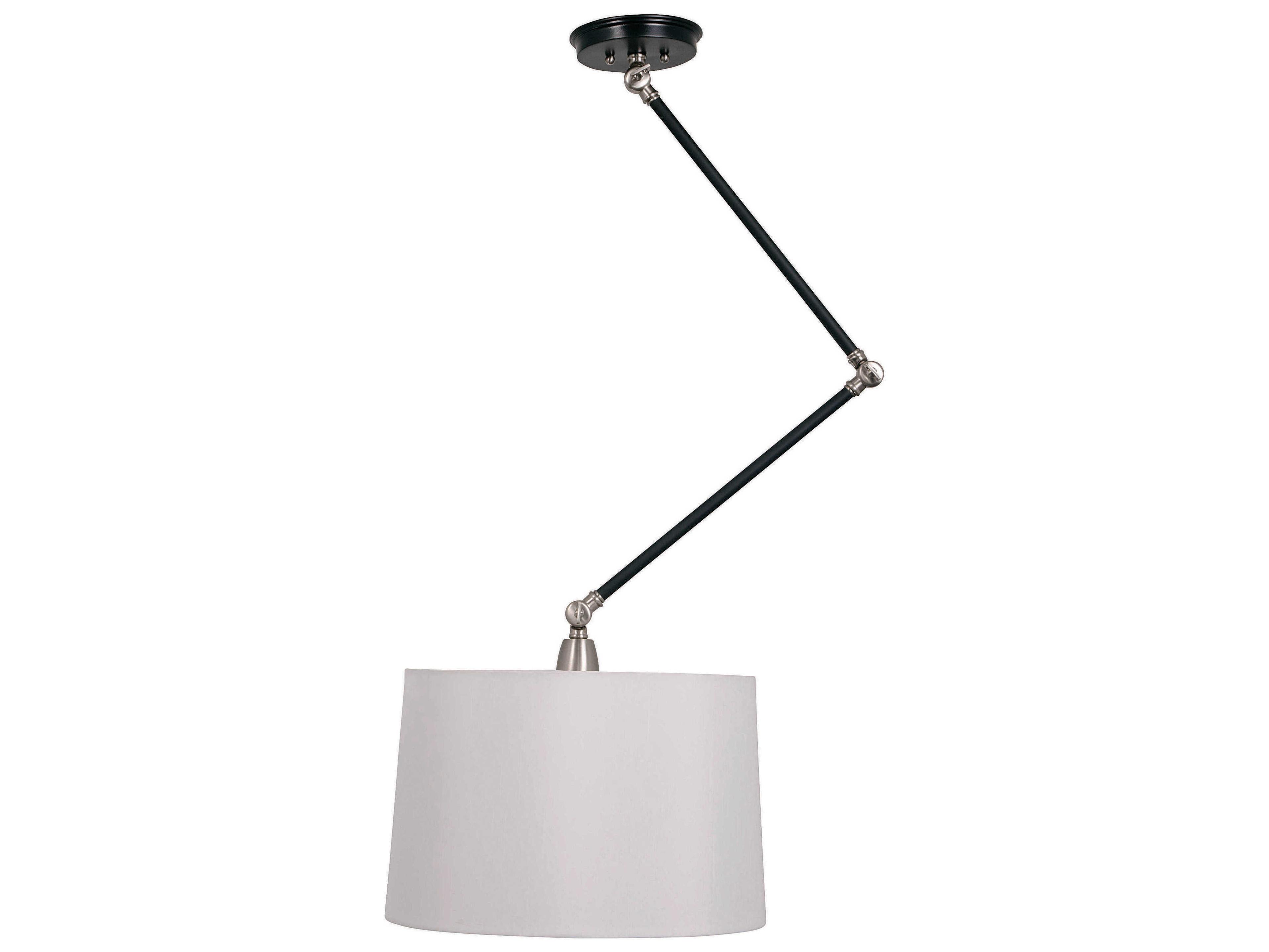 Uptown 1-Light Black Satin Nickel White Drum Pendant