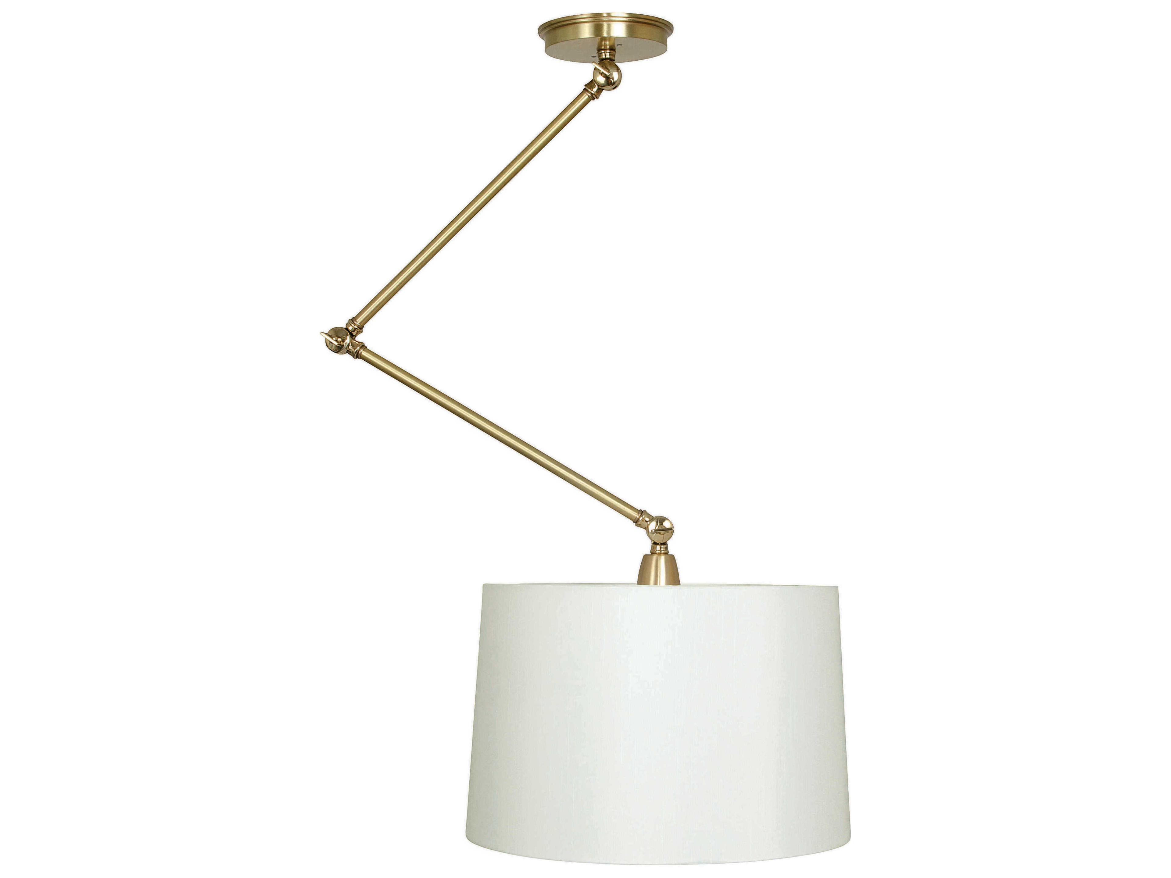 Uptown 1-Light Satin Brass Polished White Drum Pendant