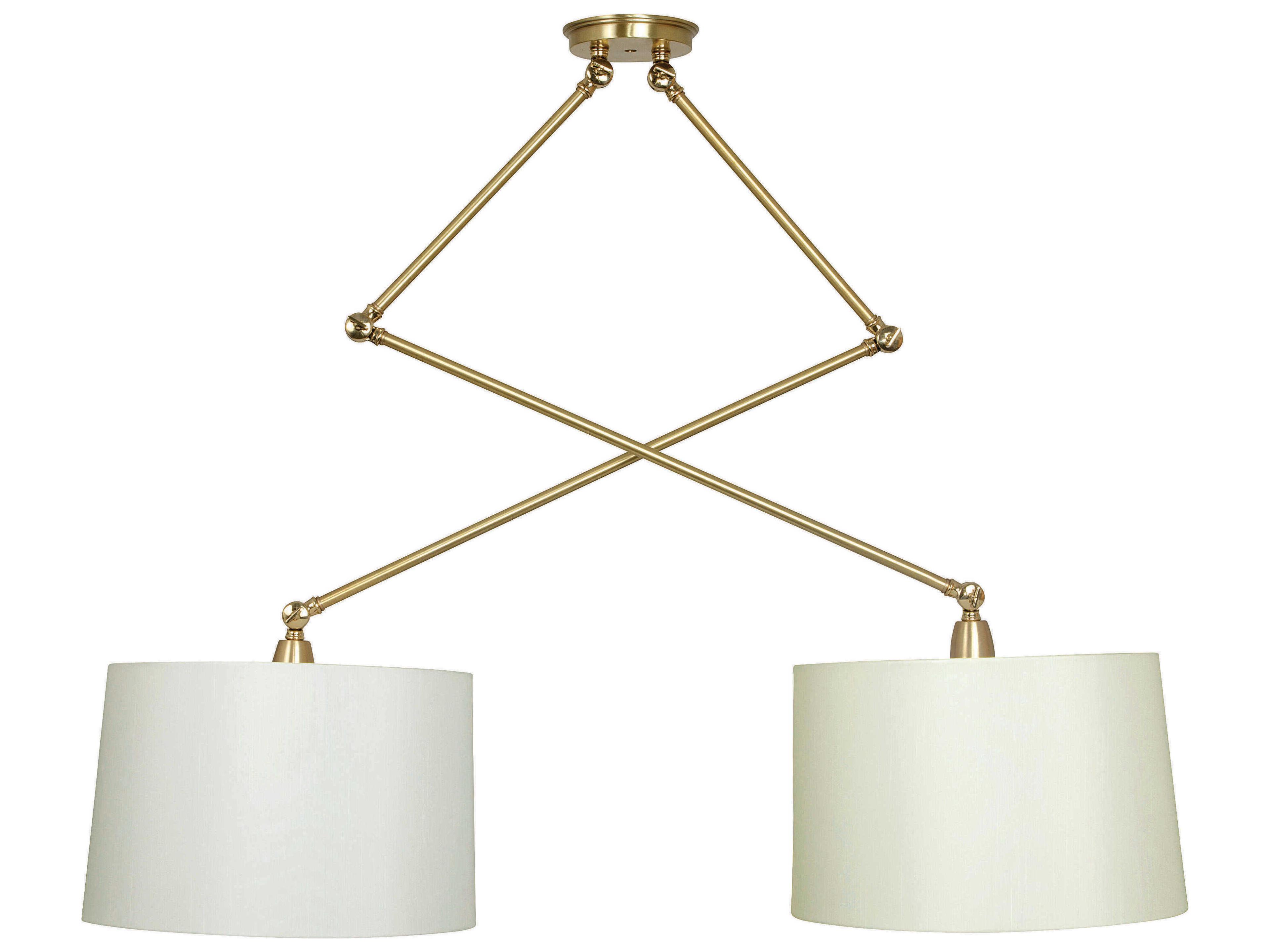Uptown 2-Light Satin Brass Polished Drum Pendant