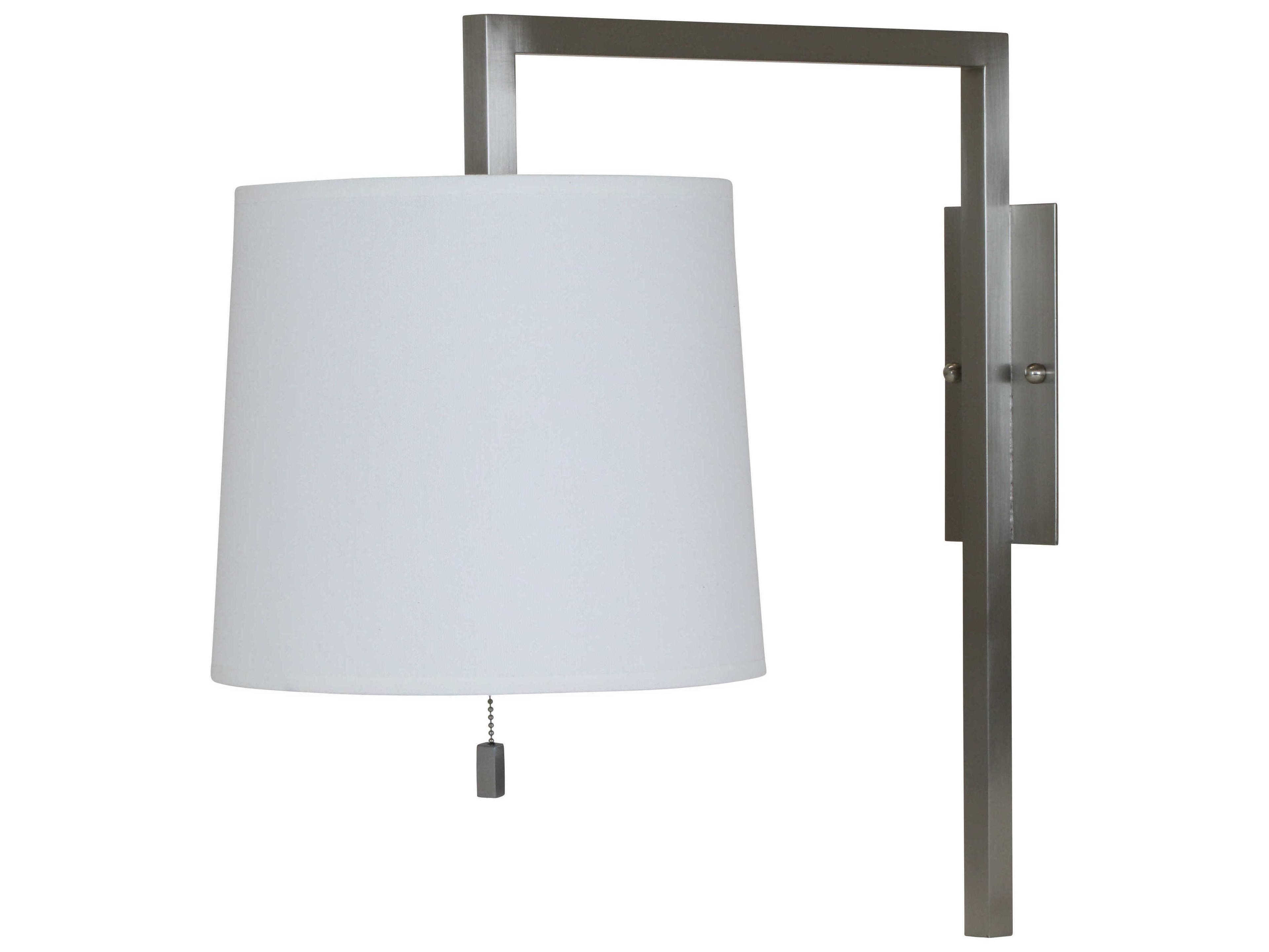 House of Troy 1-Light Satin Nickel White Wall Sconce