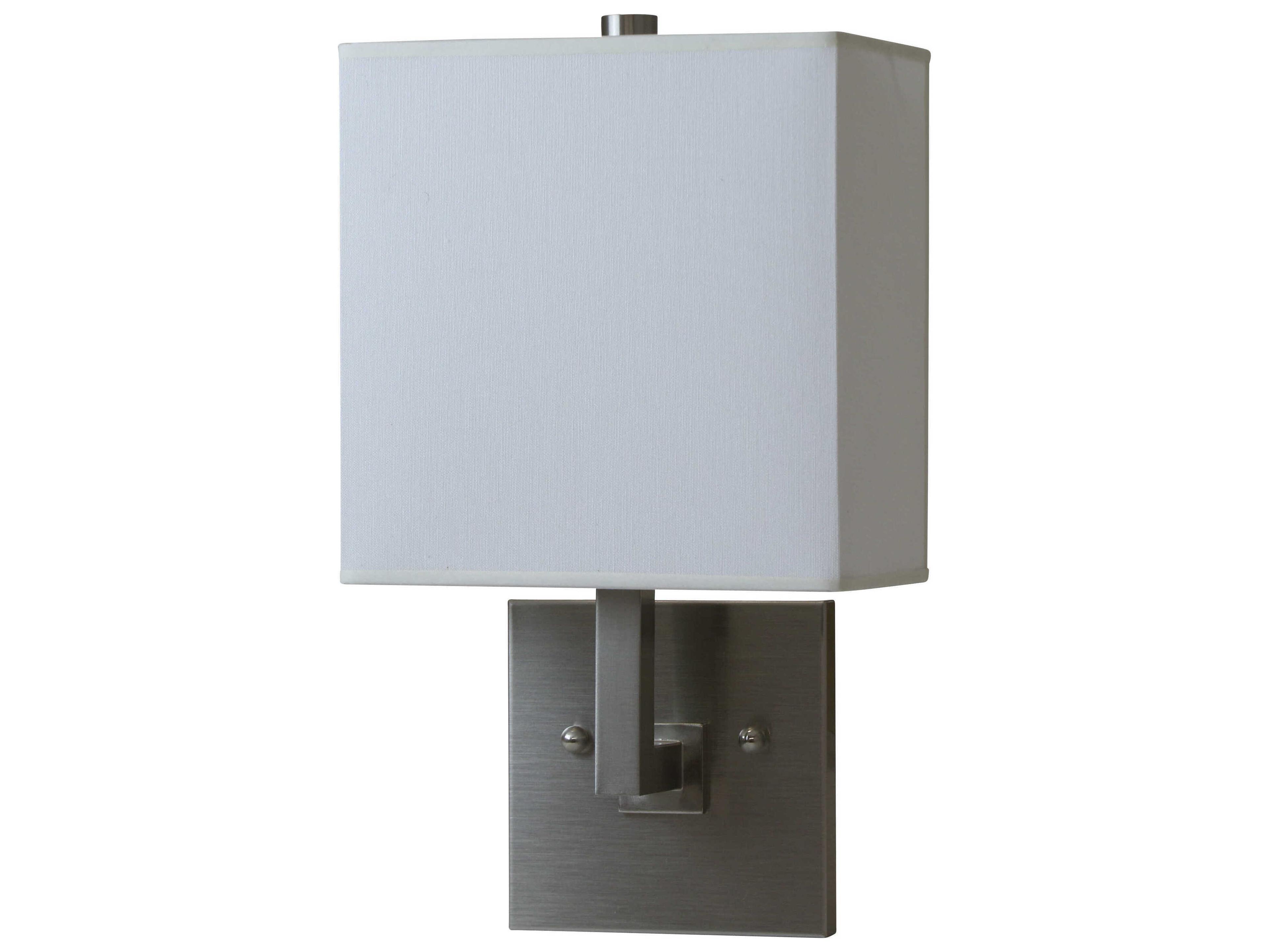 1-Light Satin Nickel White Wall Sconce