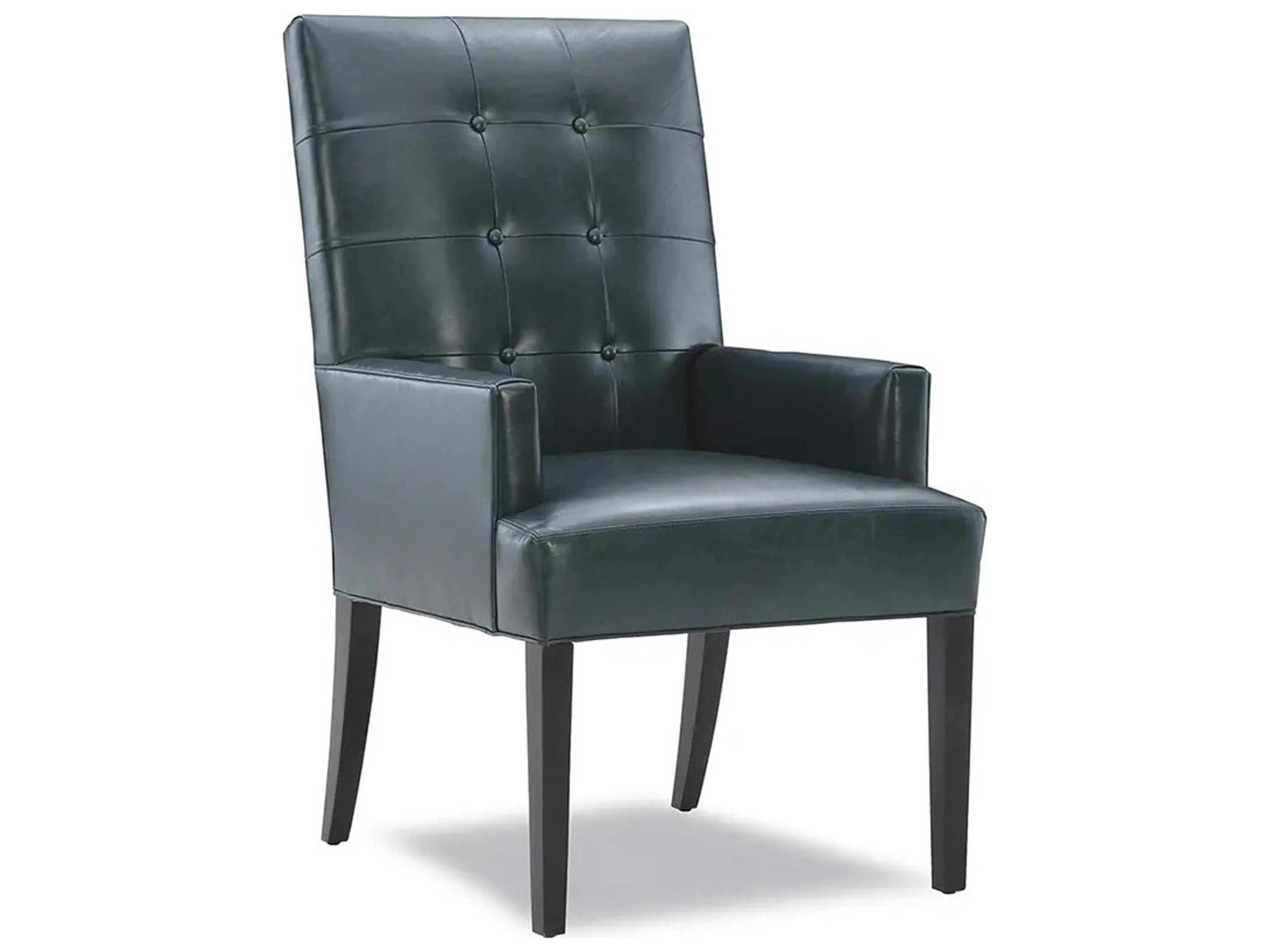 2414 Fallon Solid Wood Black Upholstered Arm Dining Chair