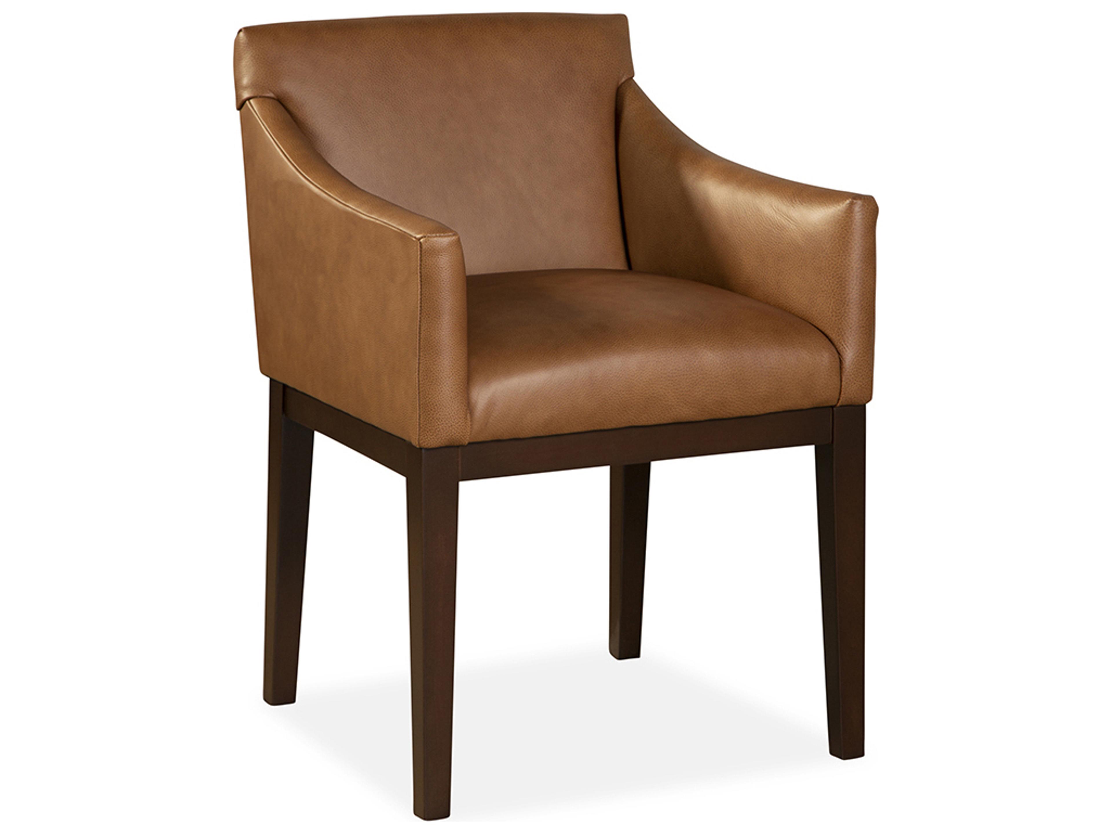 2431 Mira Solid Wood Brown Upholstered Arm Dining Chair