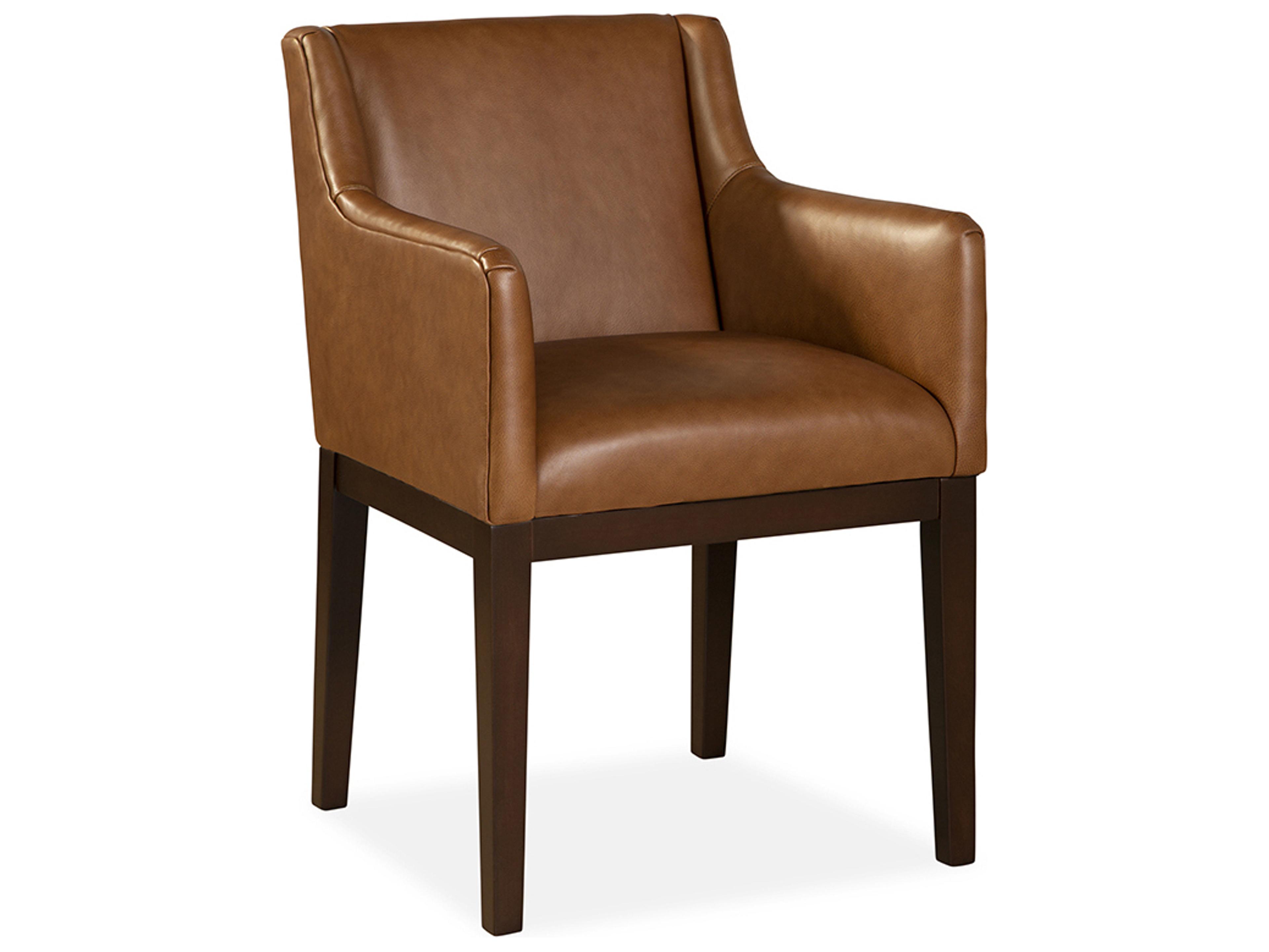 2433 Molly Solid Wood Brown Upholstered Arm Dining Chair