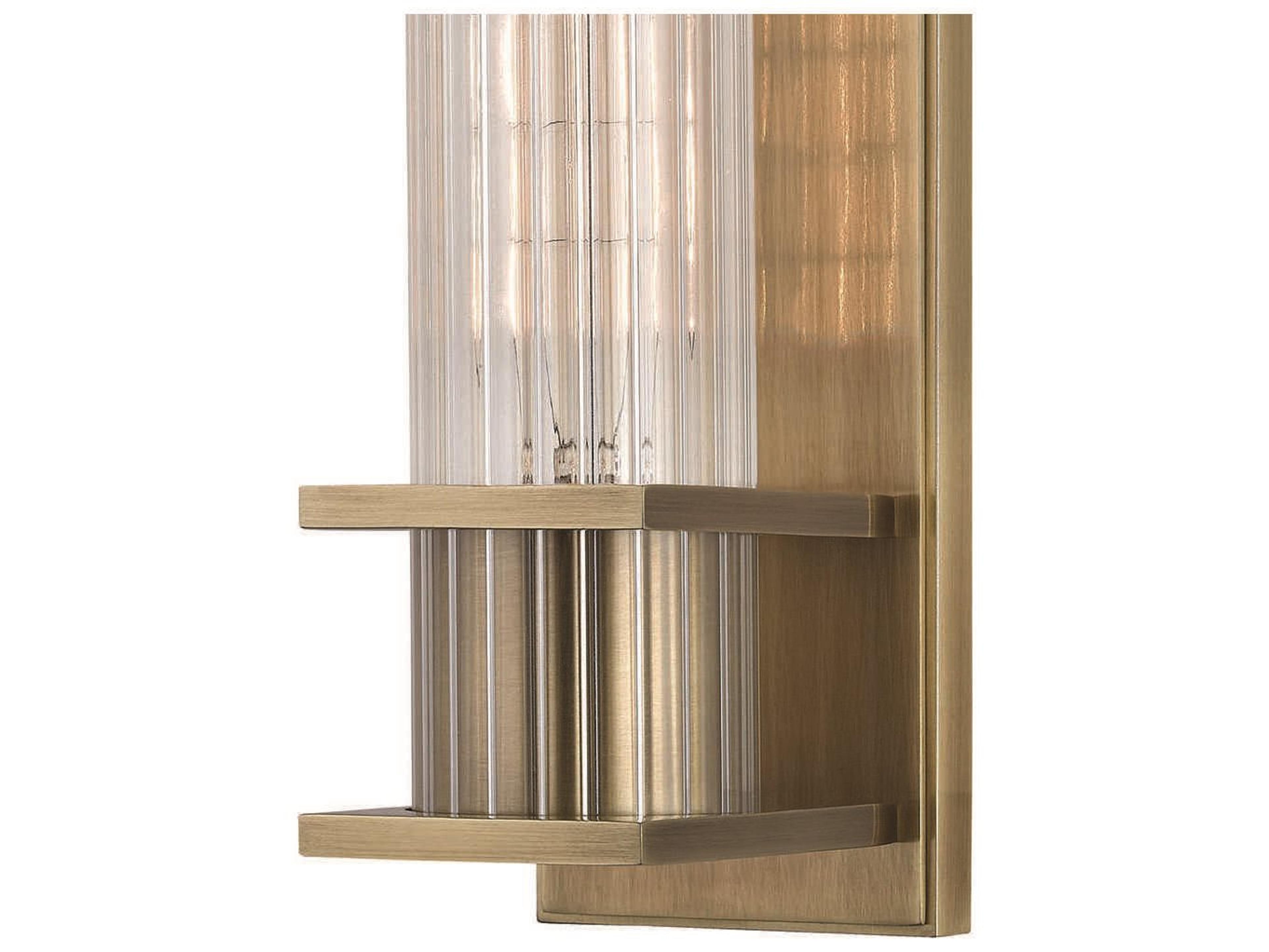 Hudson Valley Sperry 1-Light Aged Brass Clear Glass Wall Sconce