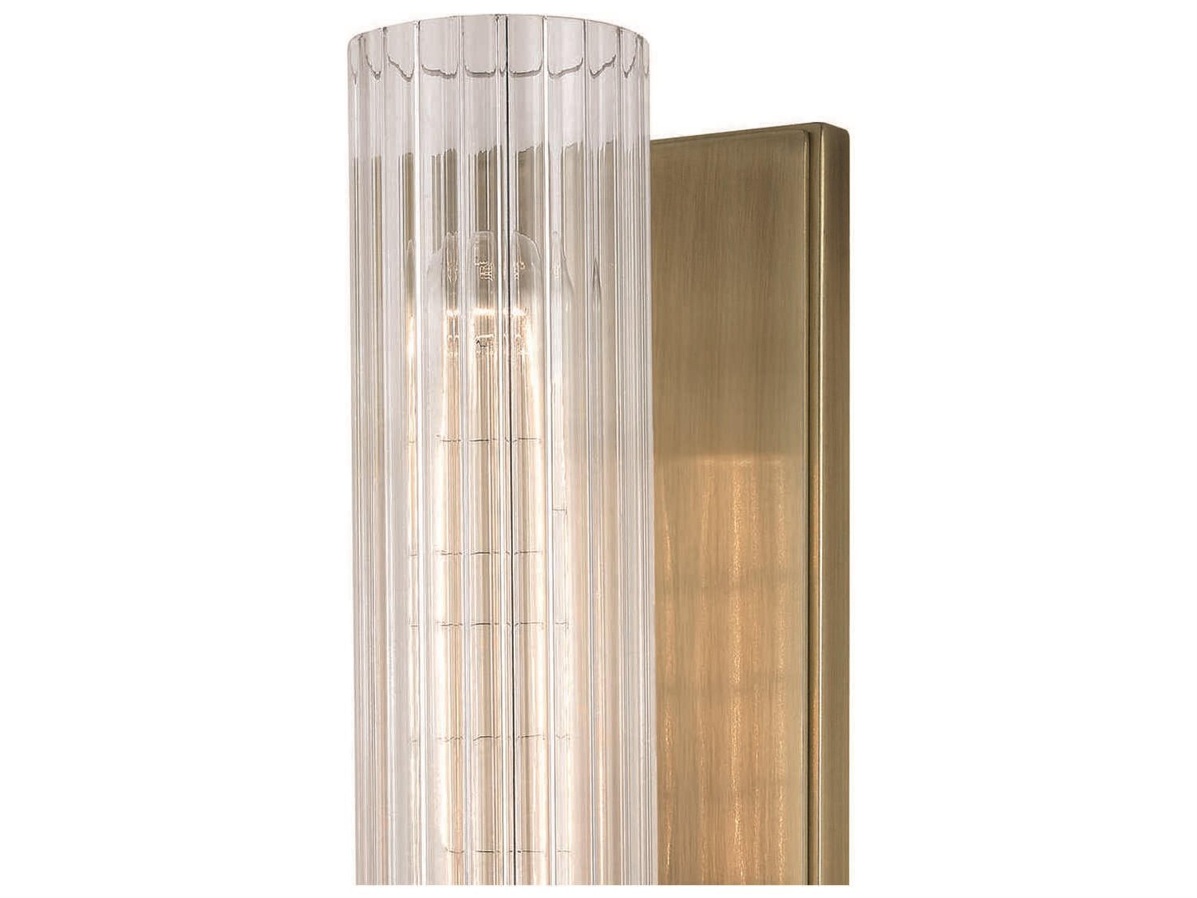Hudson Valley Sperry 1-Light Aged Brass Clear Glass Wall Sconce