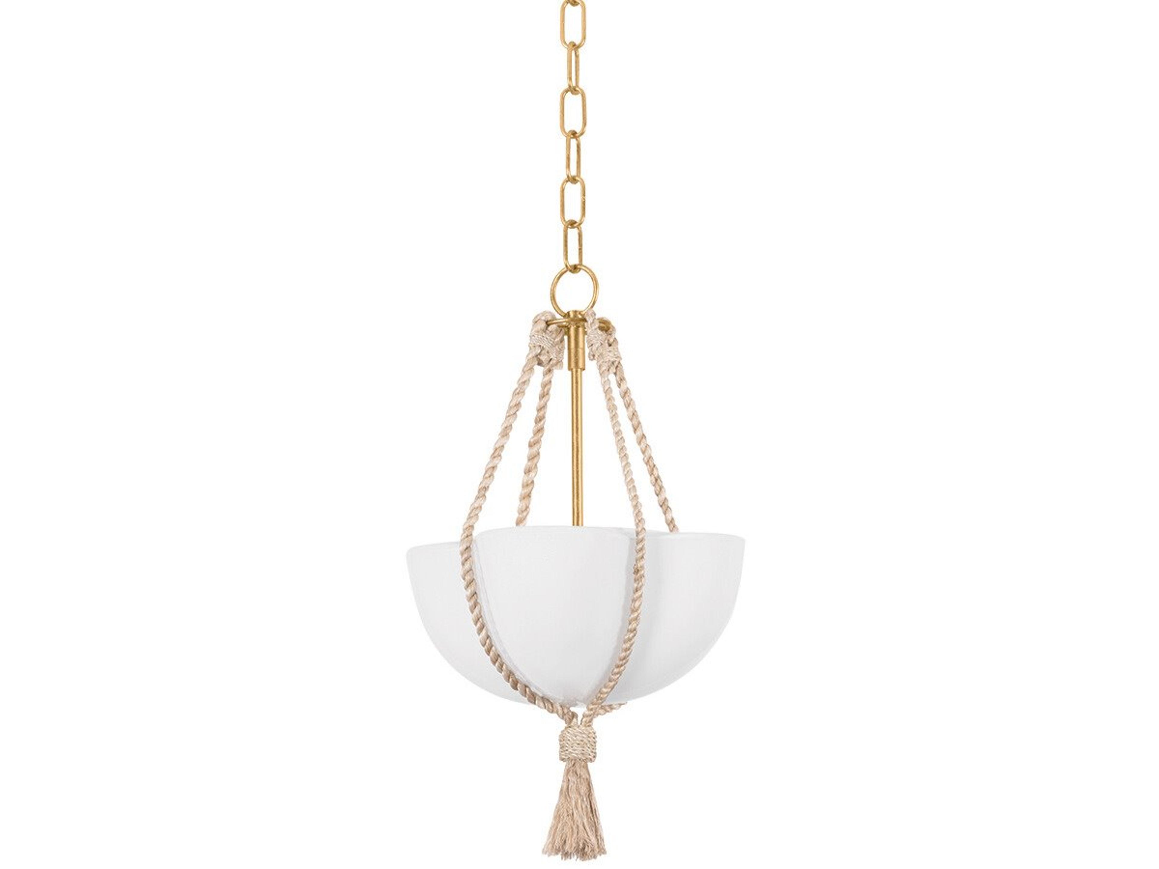 Amberley 1-Light Vintage Gold Leaf Bowl Mini Pendant