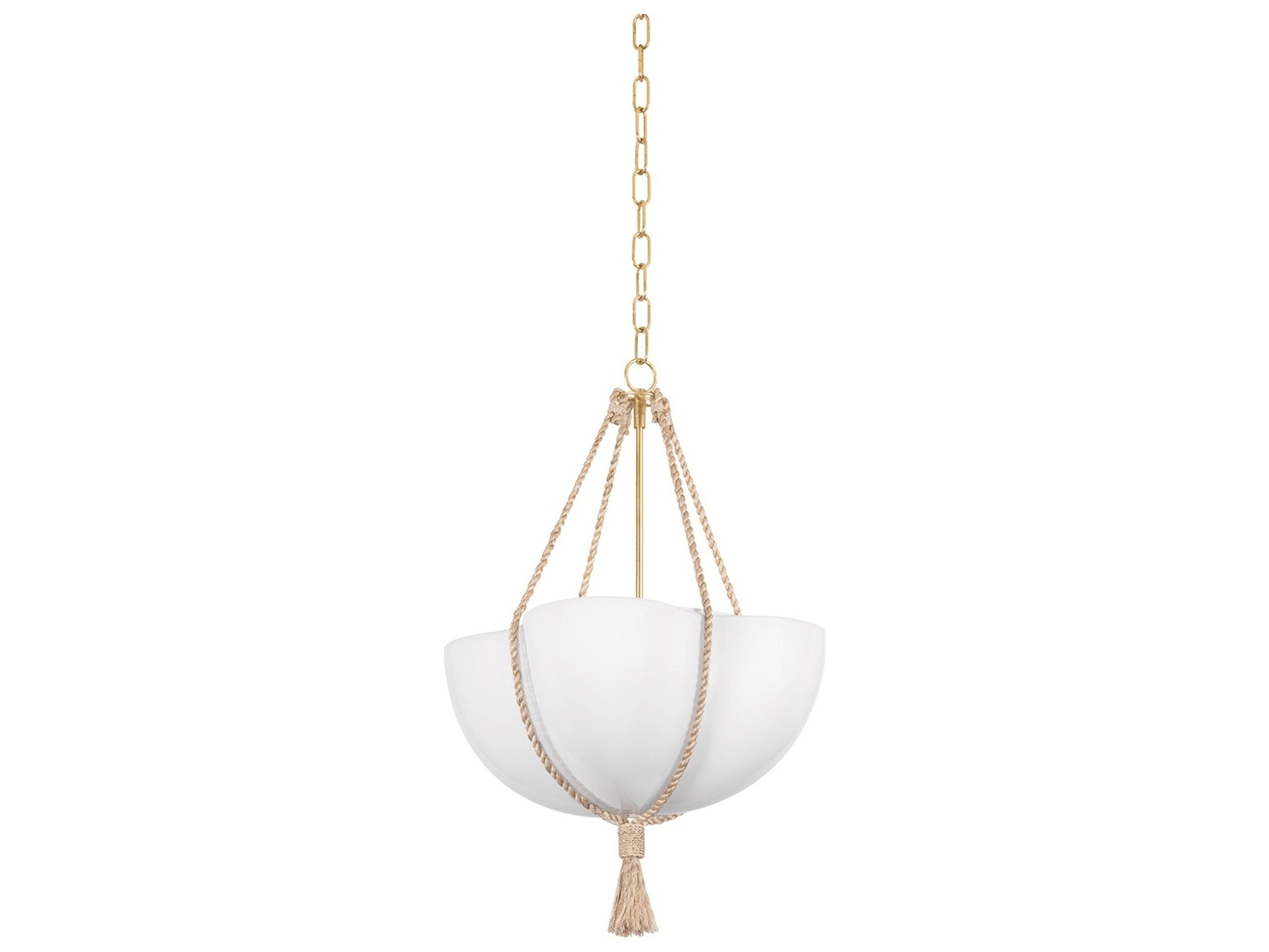 Amberley 1-Light Vintage Gold Leaf Bowl Pendant