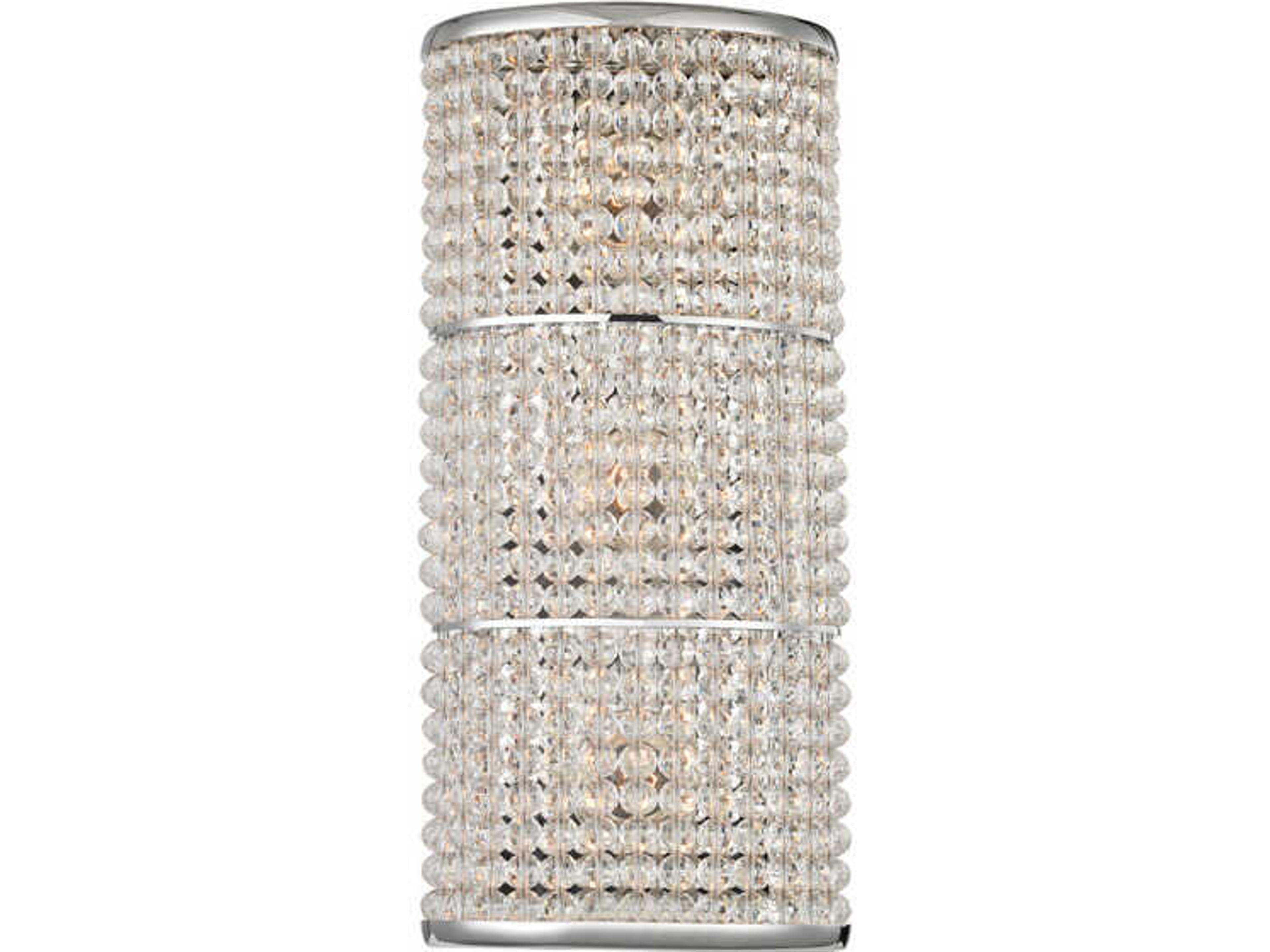 Sherrill 3-Light Polished Nickel Crystal Wall Sconce