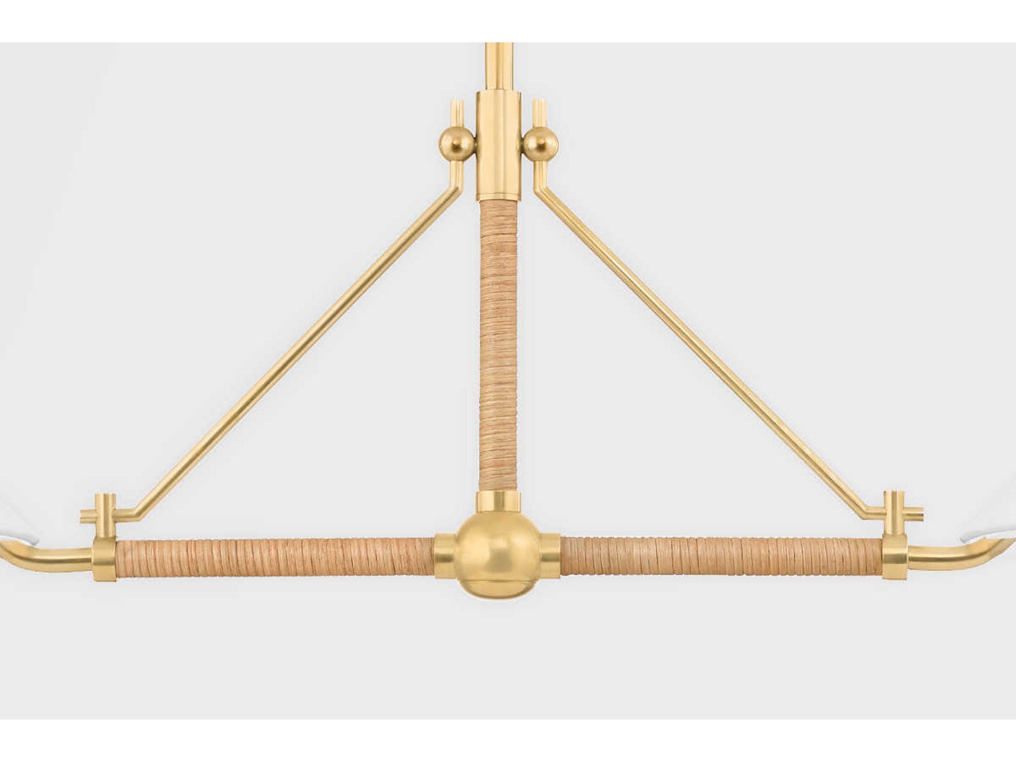 Hudson Valley Williamsburg 4-Light Aged Brass Linear Island Pendant