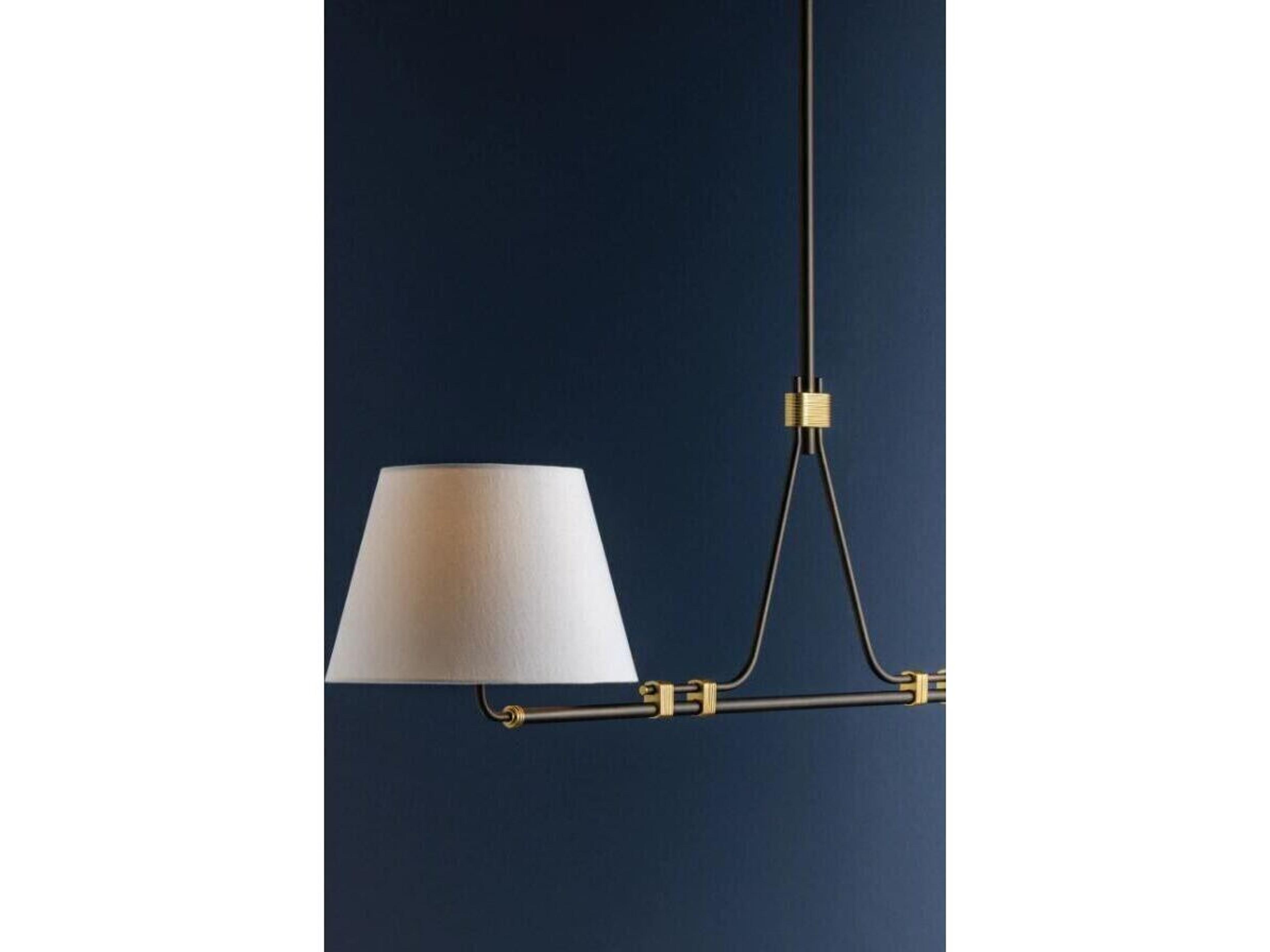 Hudson Valley Crown Heights 2-Light Aged Brass Distressed Bronze Drum Island Pendant