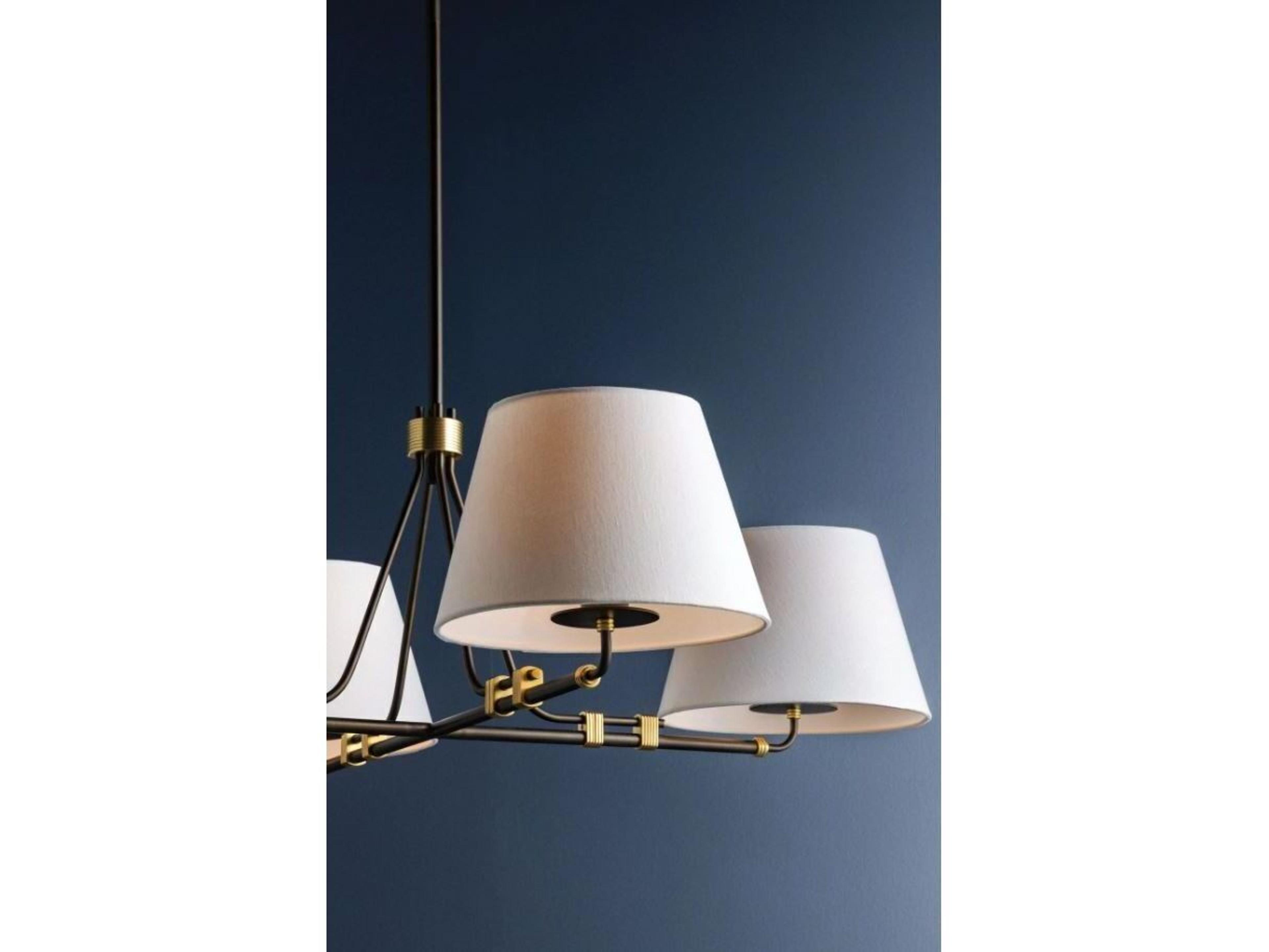 Hudson Valley Crown Heights 4-Light Aged Brass Distressed Bronze Drum Chandelier