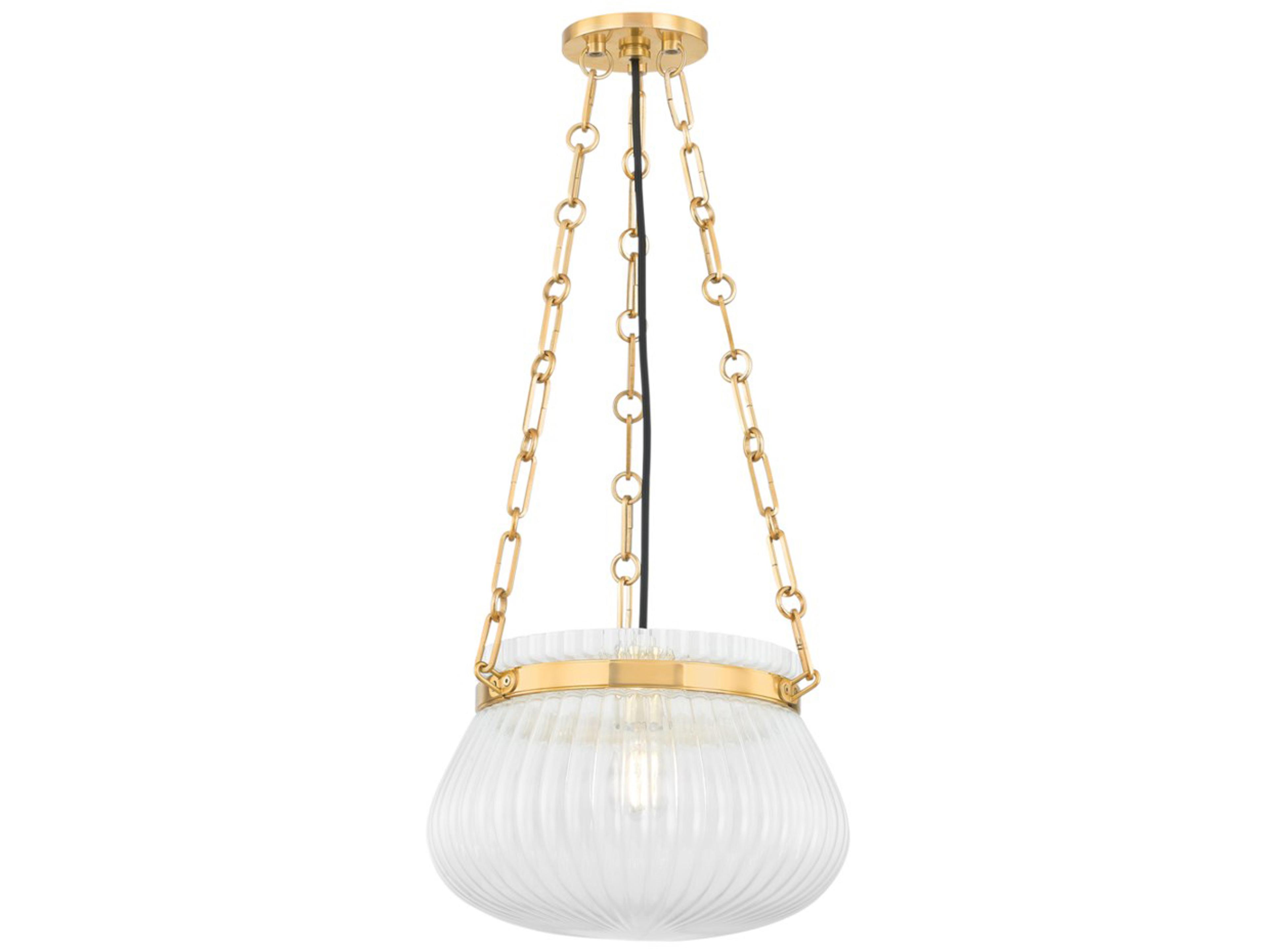 Granby 1-Light Aged Brass Bowl Pendant