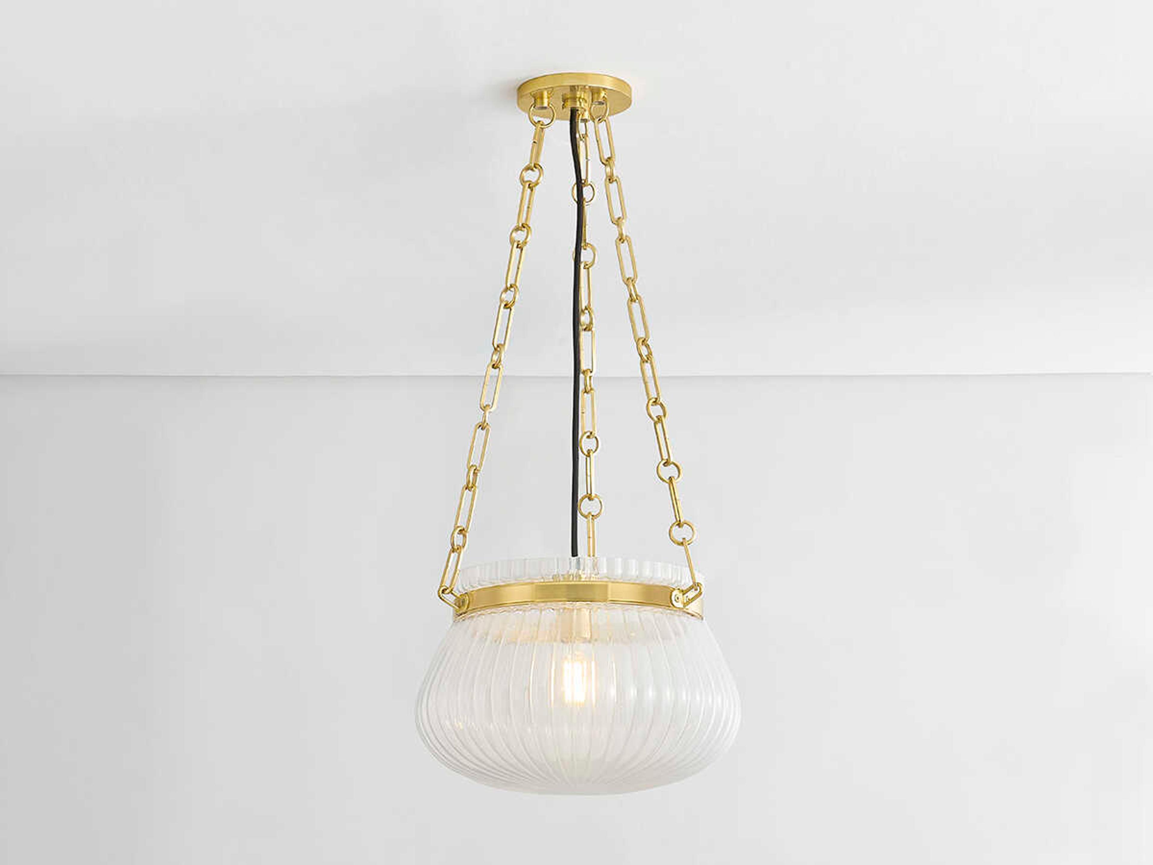 Hudson Valley Granby 1-Light Aged Brass Bowl Pendant