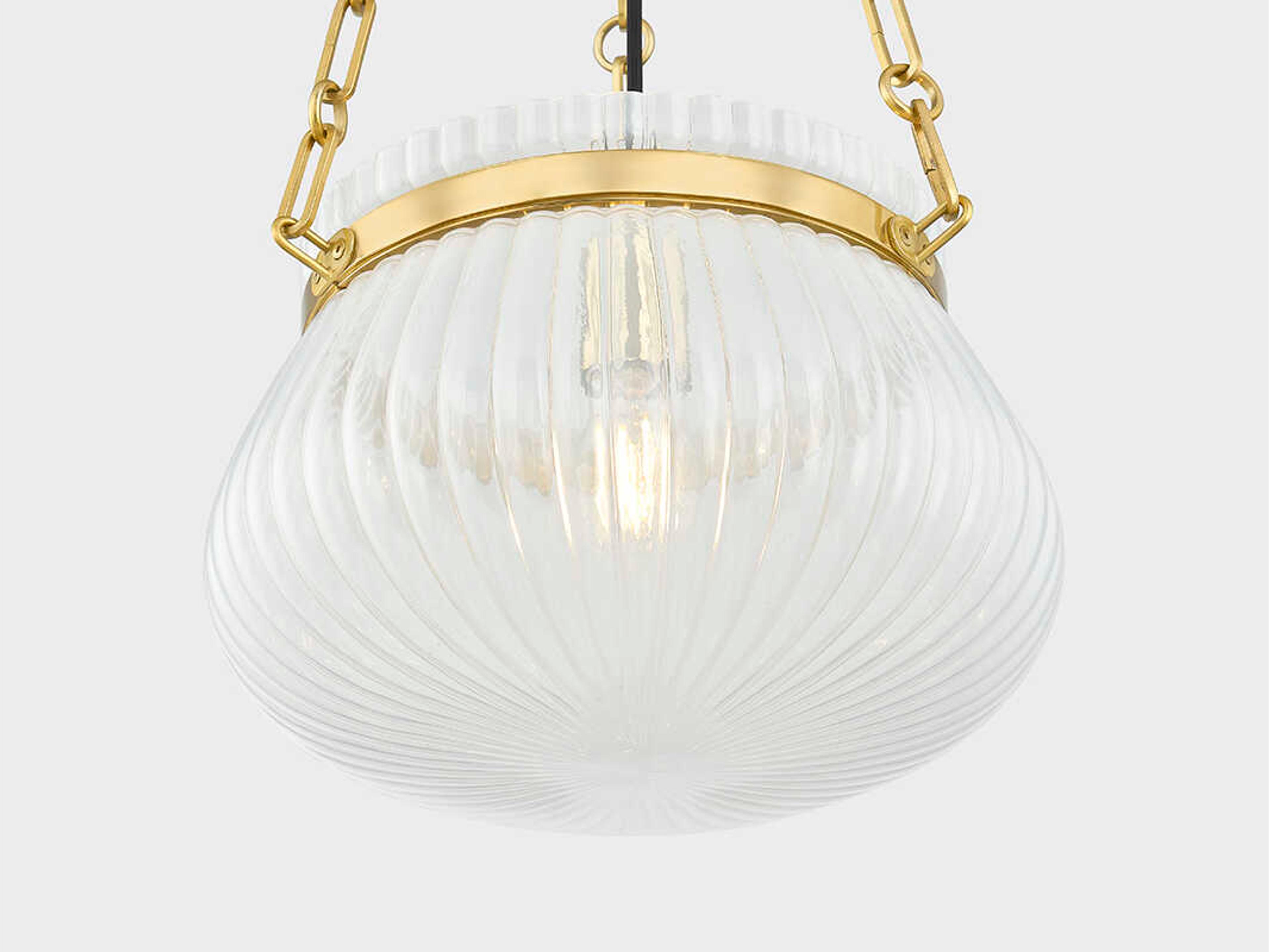 Hudson Valley Granby 1-Light Aged Brass Bowl Pendant