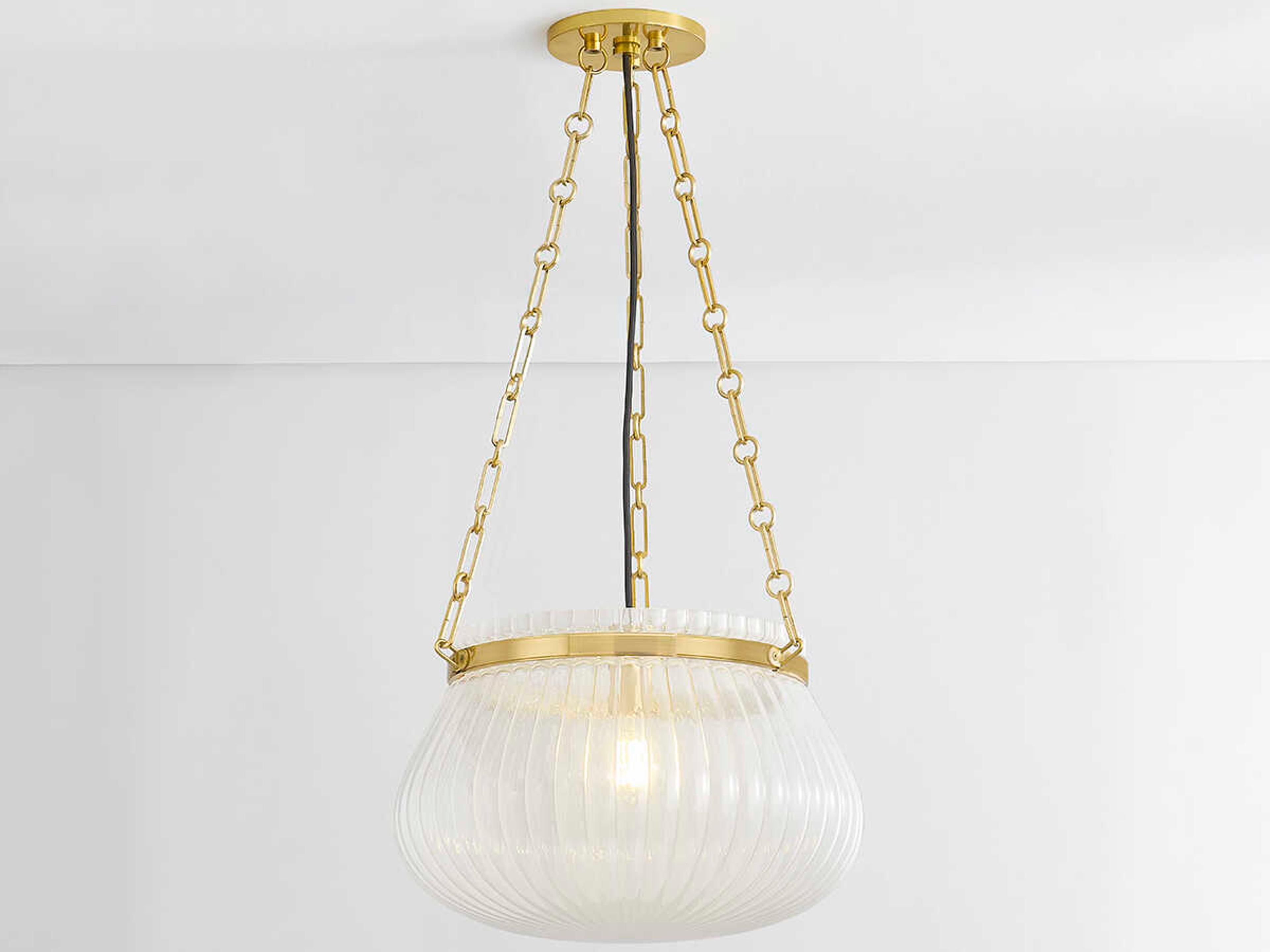 Hudson Valley Granby 1-Light Aged Brass Bowl Pendant