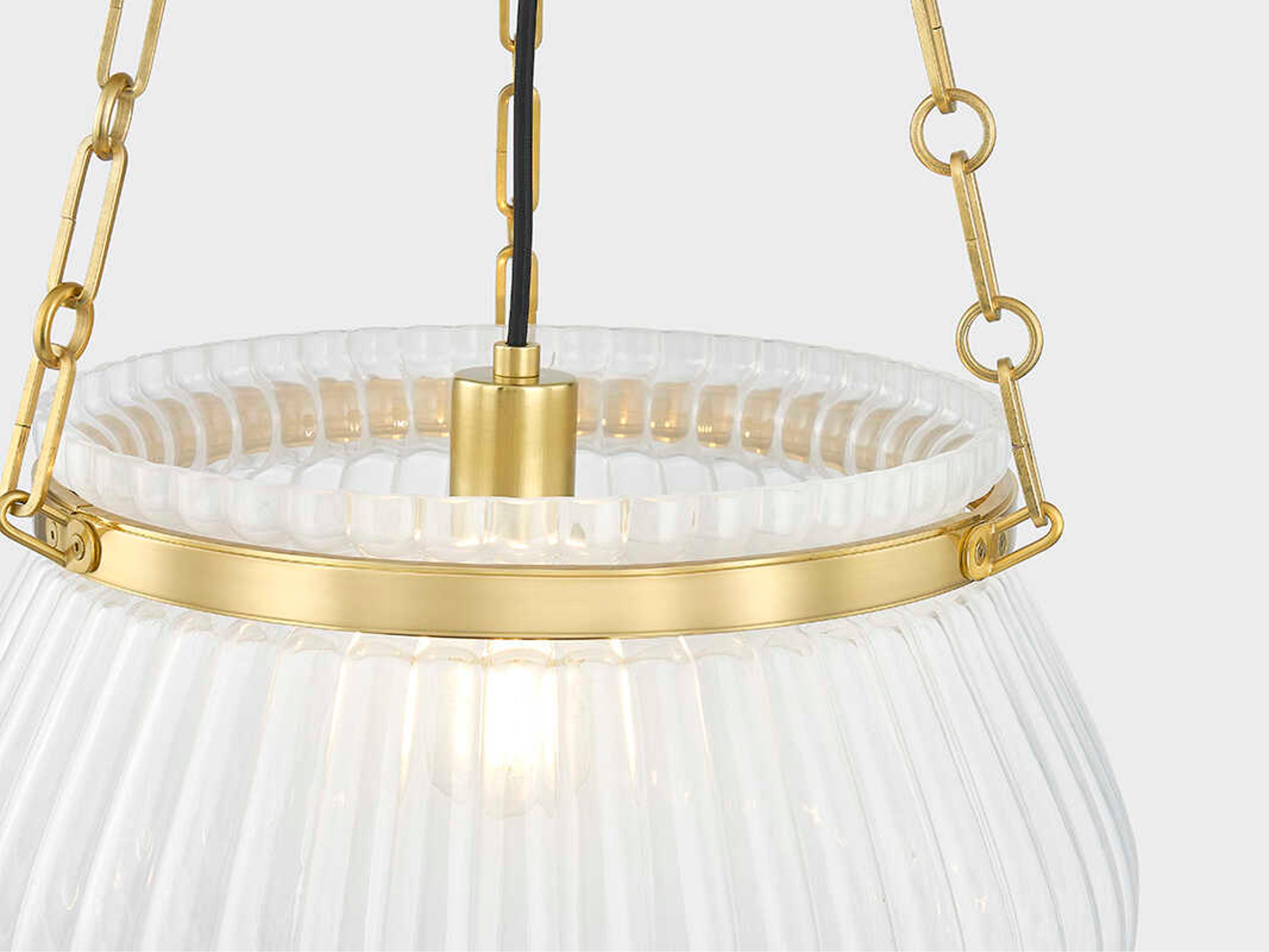 Hudson Valley Granby 1-Light Aged Brass Bowl Pendant