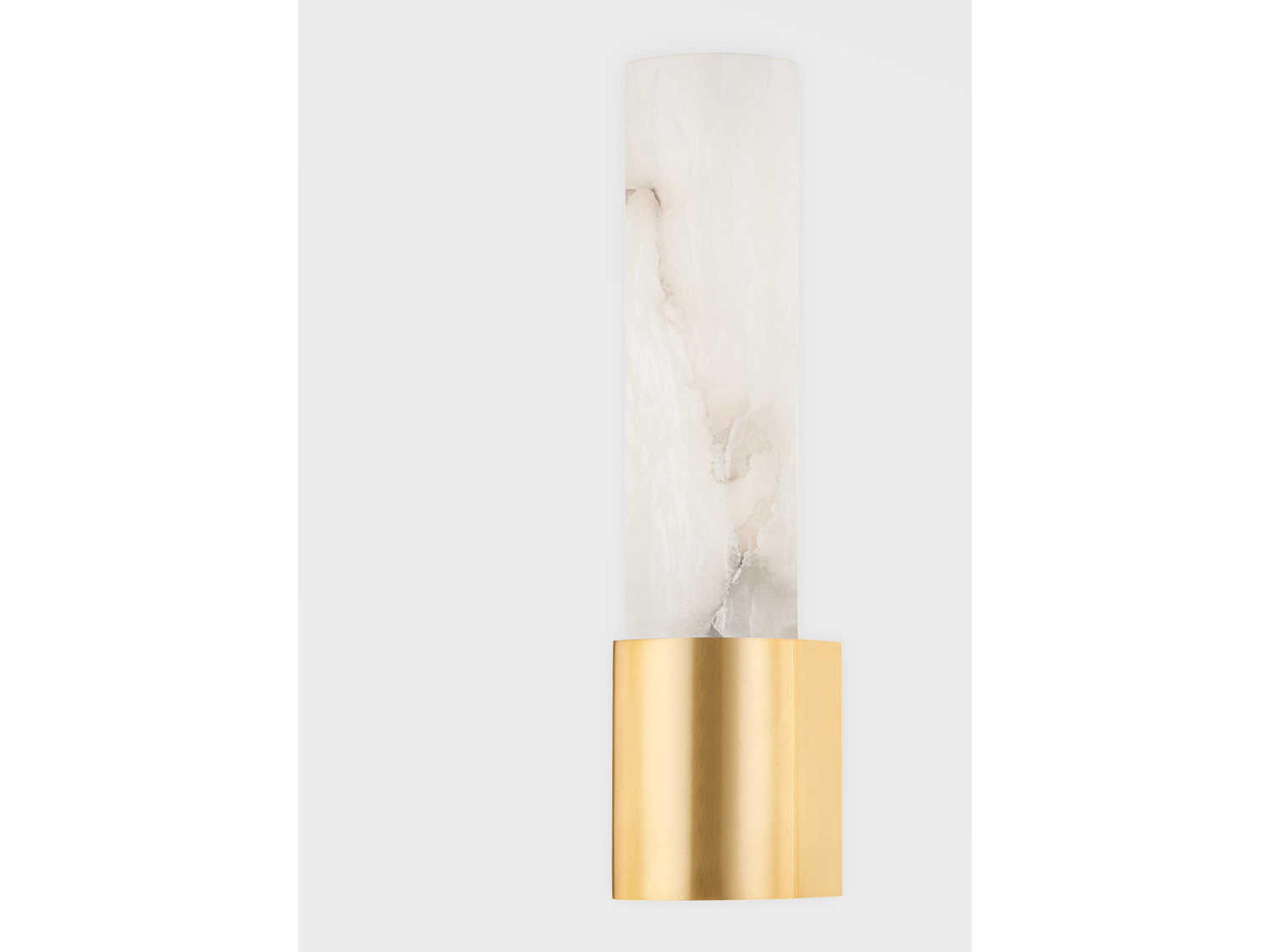 Hudson Valley Ellington 1-Light Aged Brass Opal Matte alabaster Glass Wall Sconce