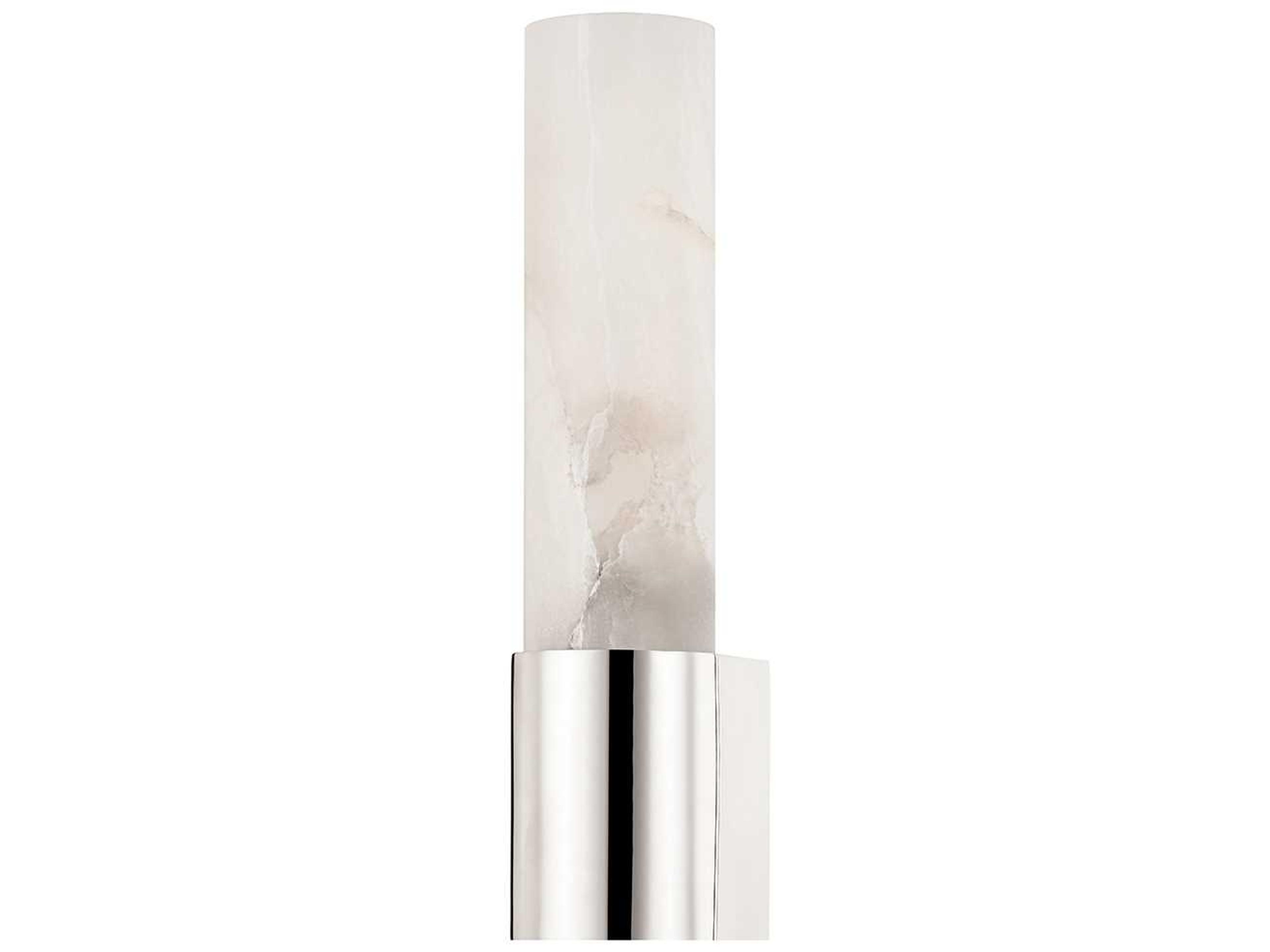 Ellington 1-Light Polished Nickel Opal Matte alabaster Glass Wall Sconce
