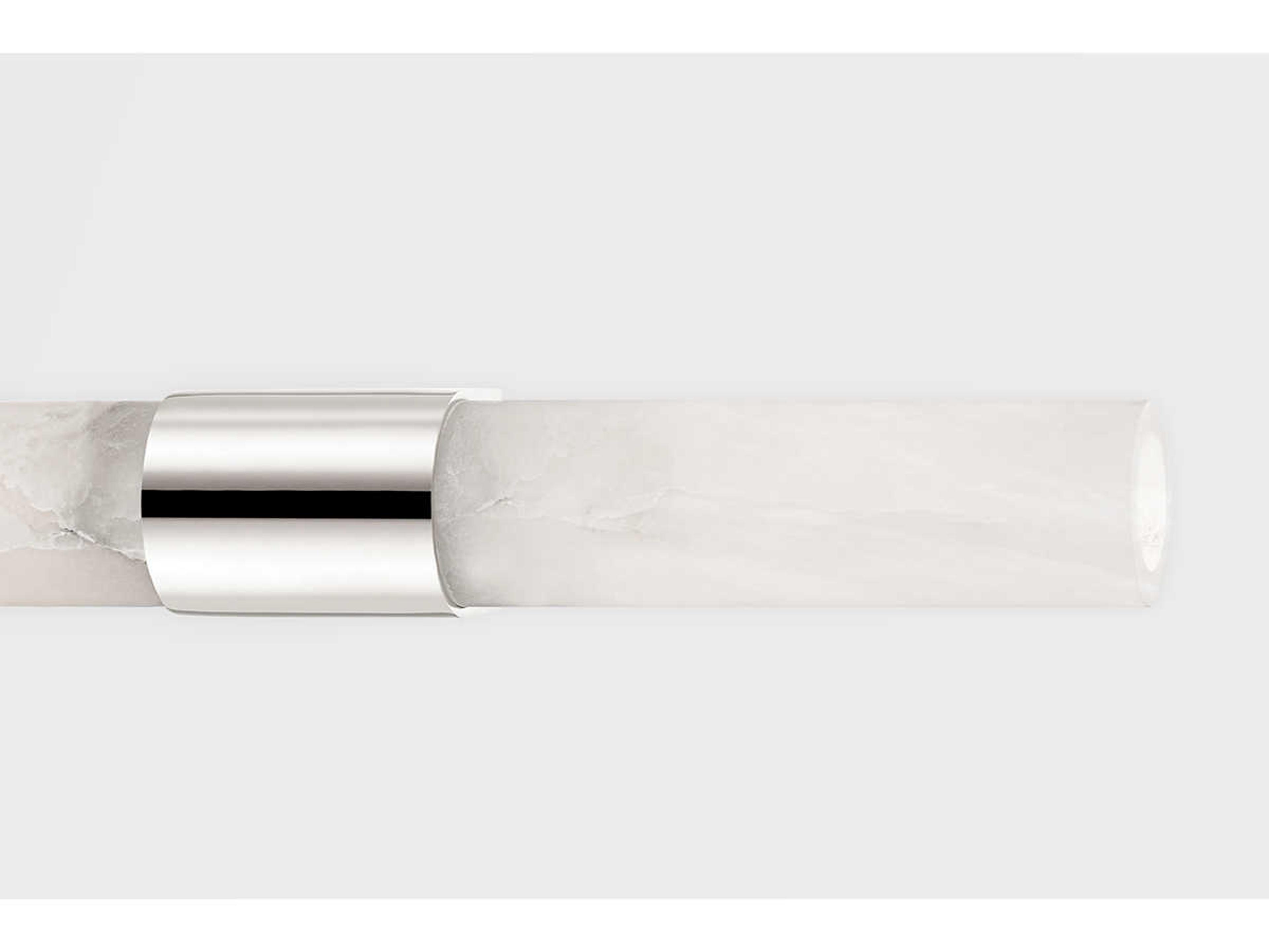 Hudson Valley Ellington 1-Light Polished Nickel Opal Matte alabaster Glass Wall Sconce