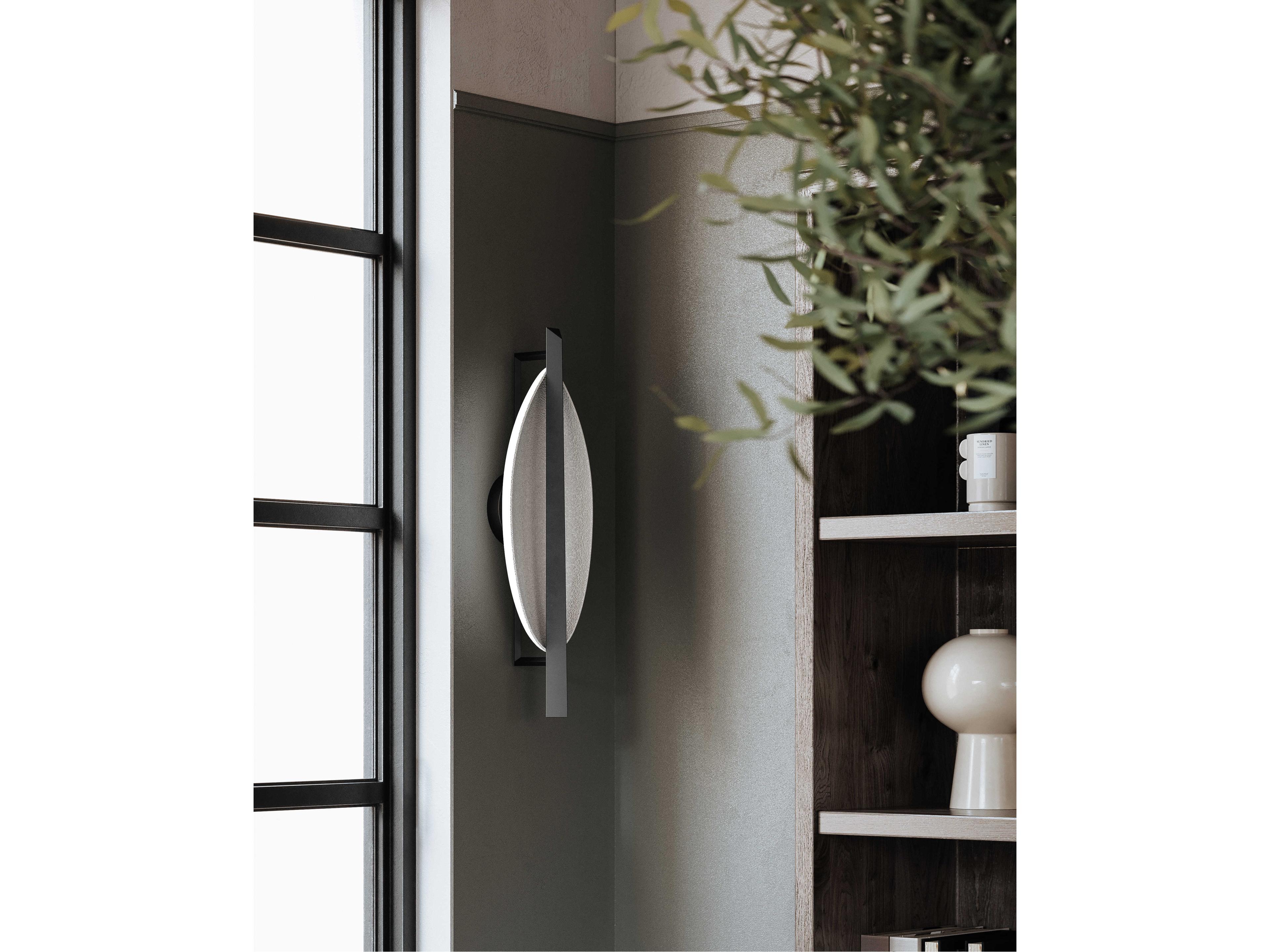 Hudson Valley Ithaca 1-Light Black Nickel white Plaster LED Wall Sconce