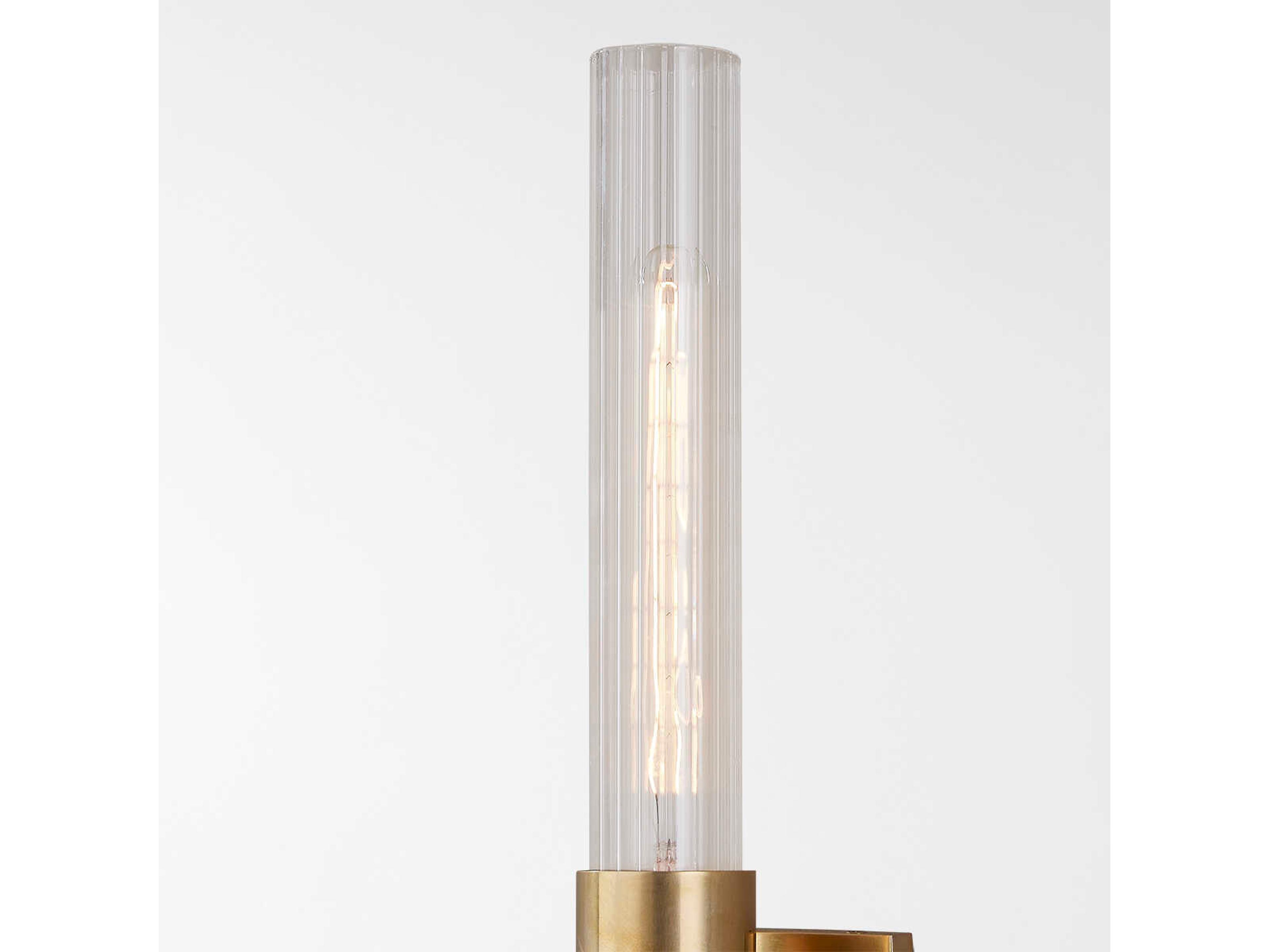 Hudson Valley Asher 2-Light Aged Brass Glass Wall Sconce