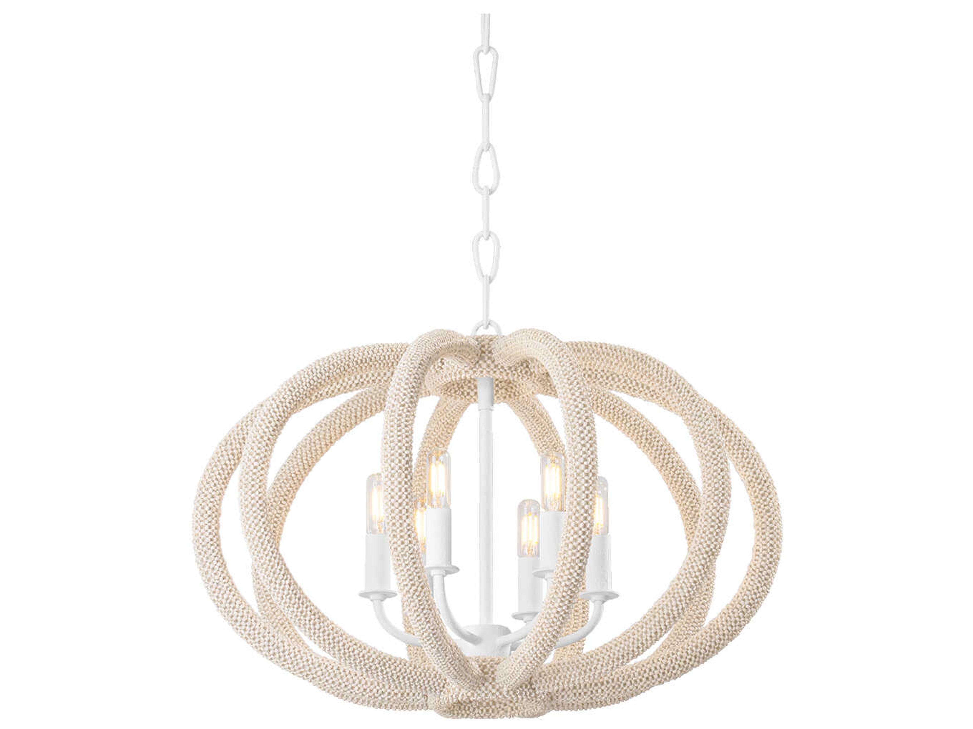 Lewiston 3-Light White Plaster Candelabra Chandelier