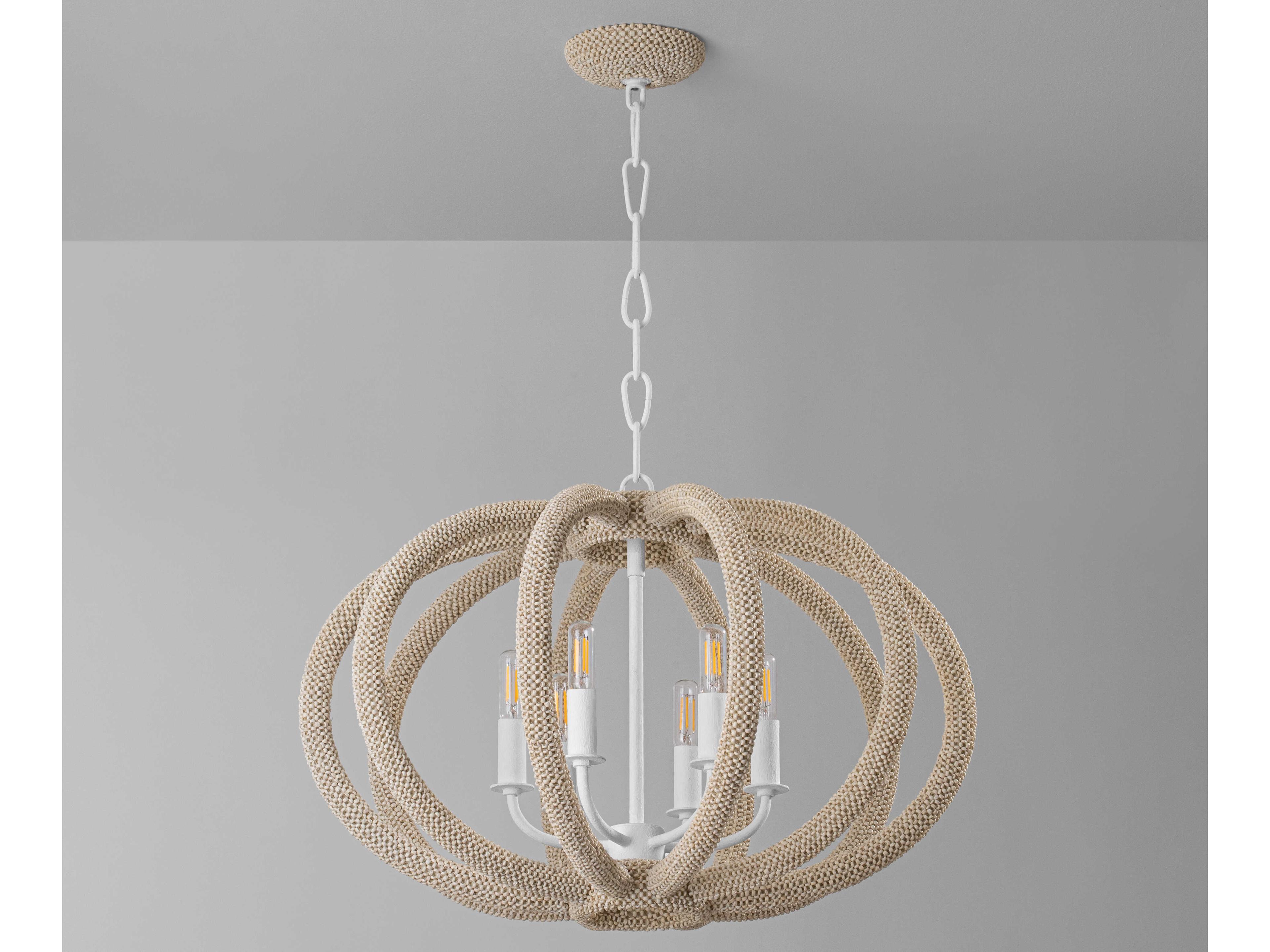 Hudson Valley Lewiston 3-Light White Plaster Candelabra Chandelier