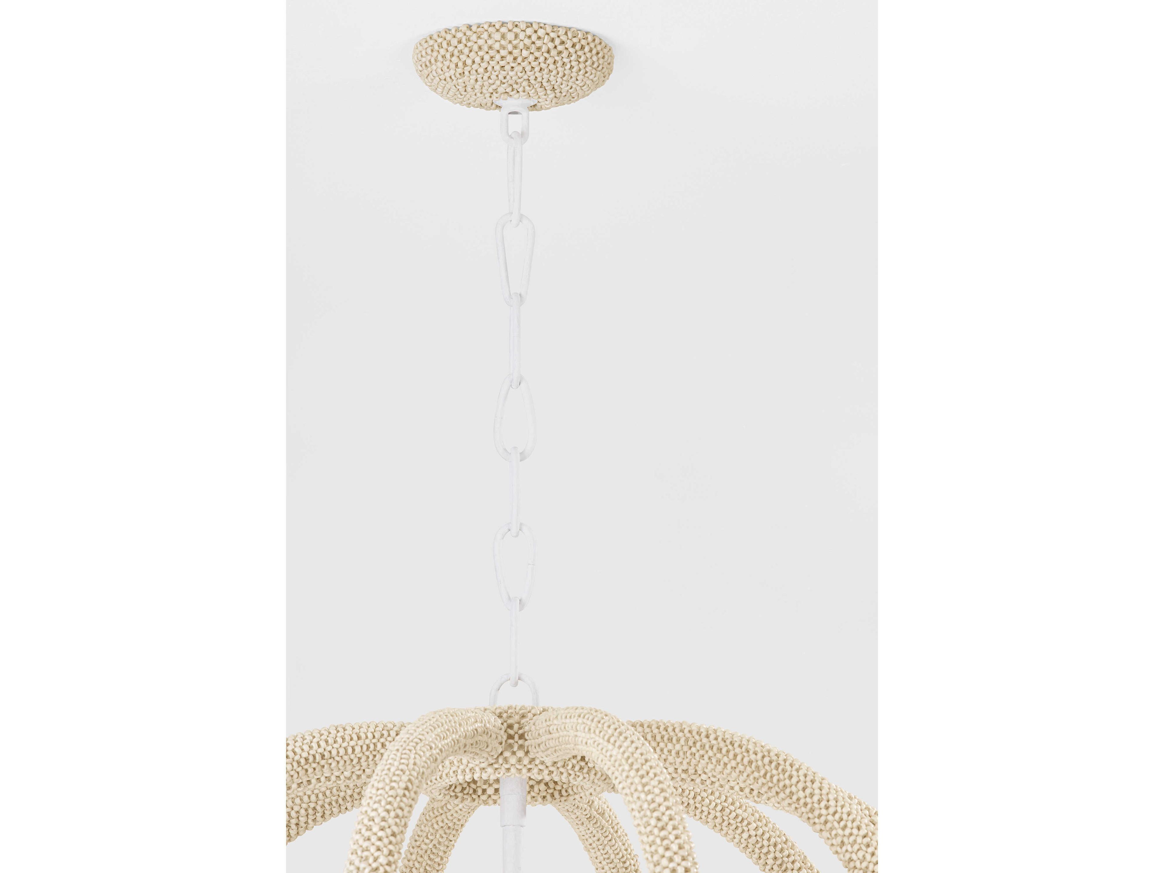 Hudson Valley Lewiston 3-Light White Plaster Candelabra Chandelier