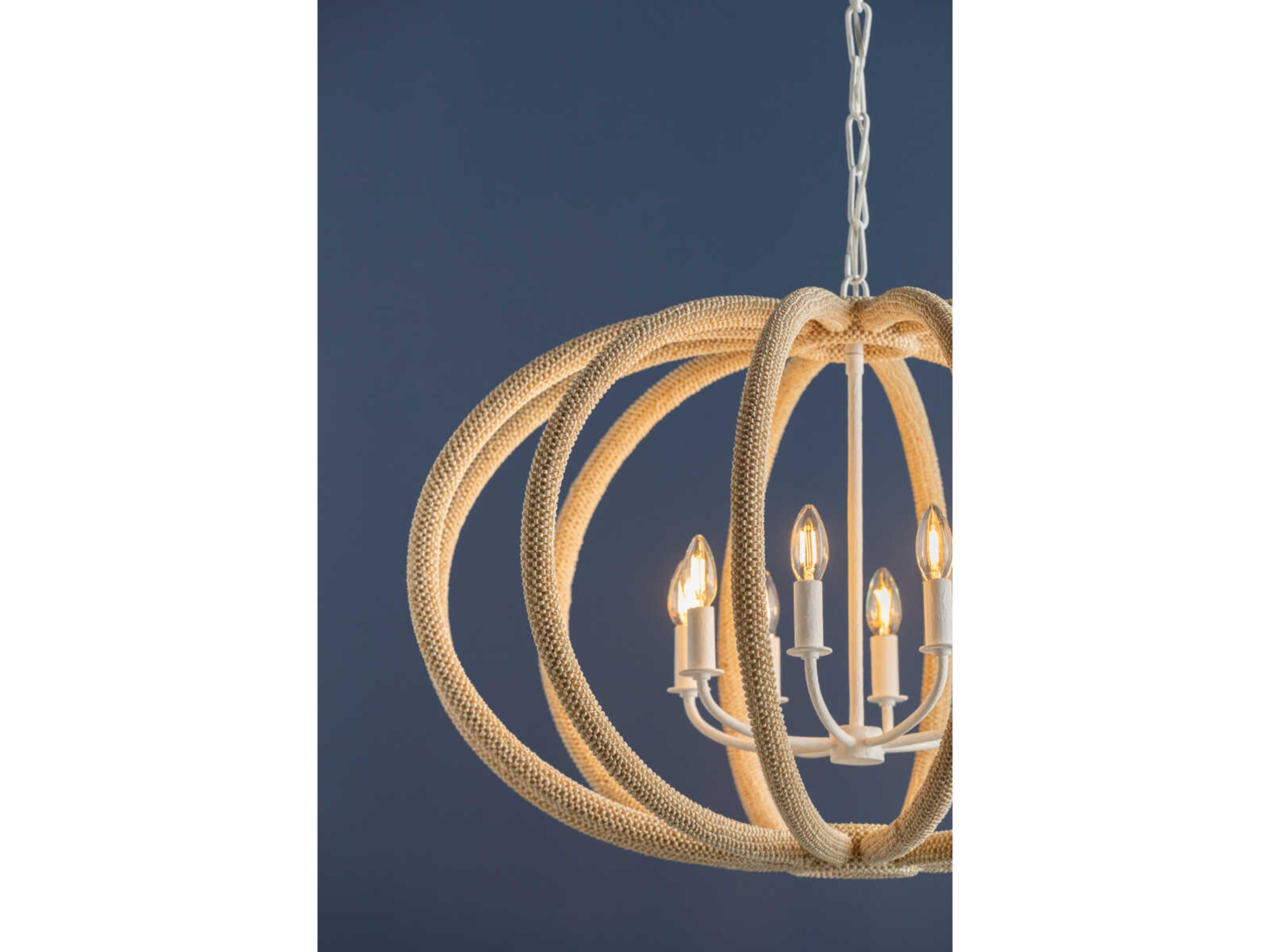 Hudson Valley Lewiston 6-Light White Plaster Candelabra Chandelier