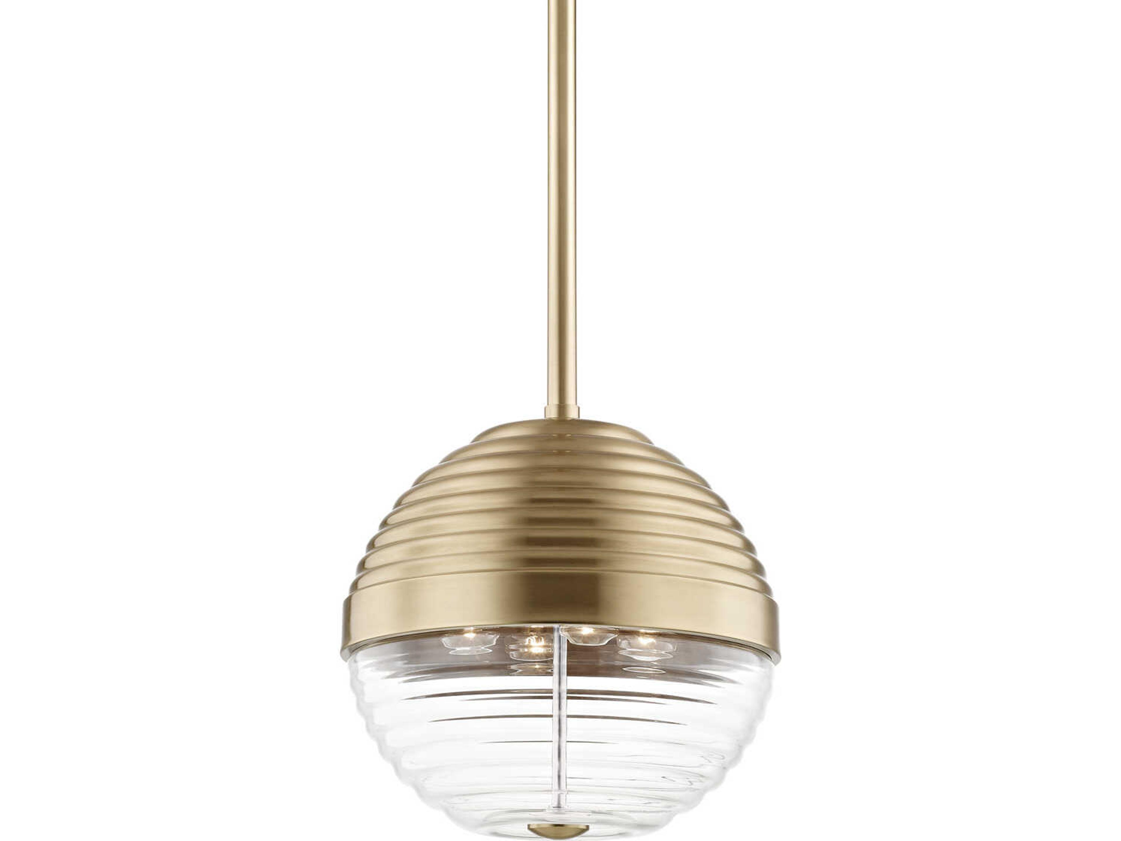 Easton 4-Light Aged Brass Globe Pendant